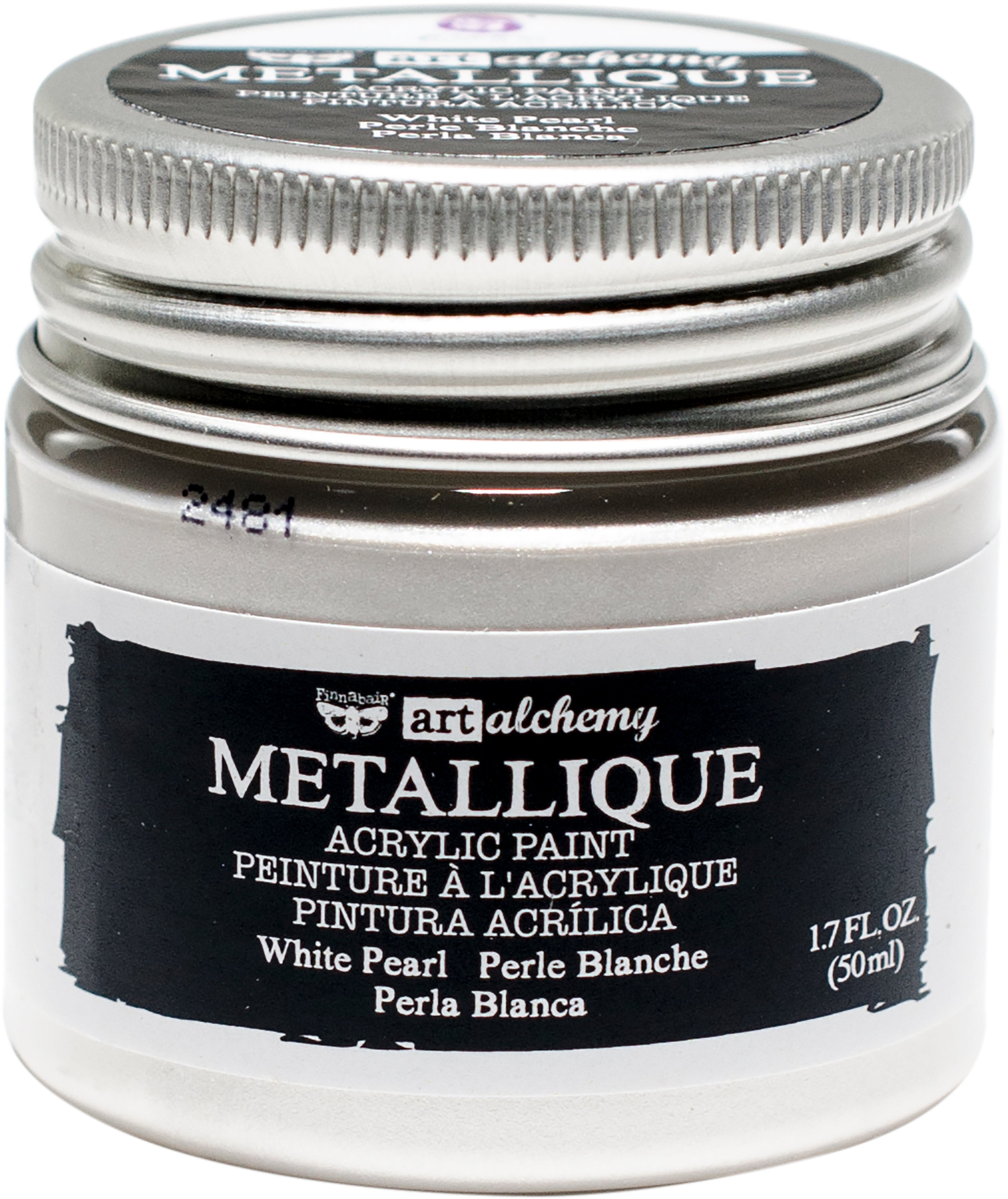 Finnabair Art Alchemy Acrylic Paint 1.7 Fluid Ounces Metallique White Pearl