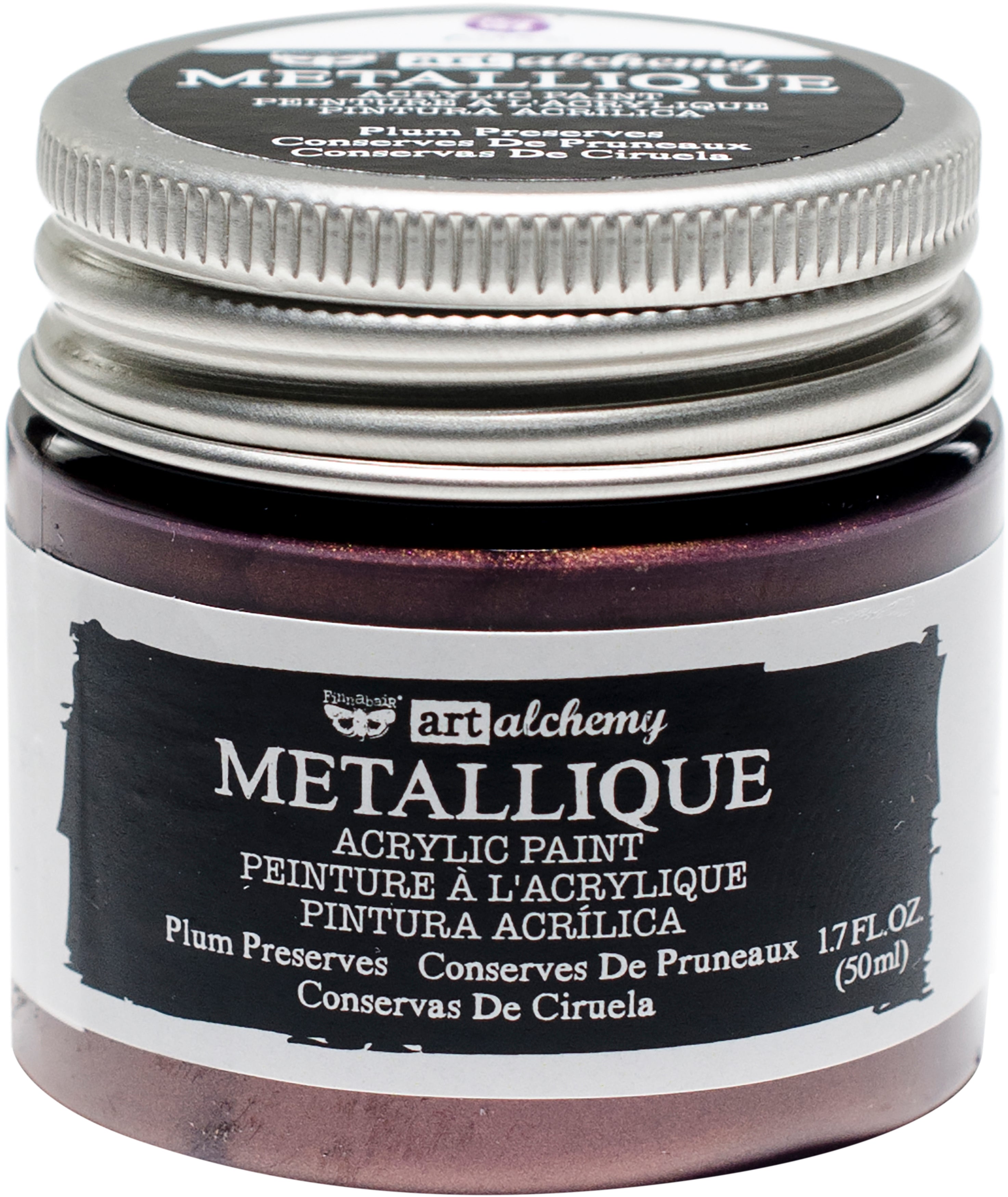 Finnabair Art Alchemy Acrylic Paint 1.7 Fluid Ounces Metallique Plum Preserves