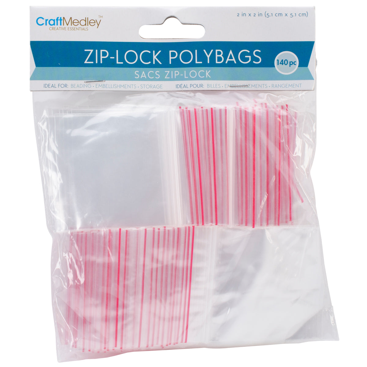 Ziplock Polybags 140/Pkg 2"X2" Clear