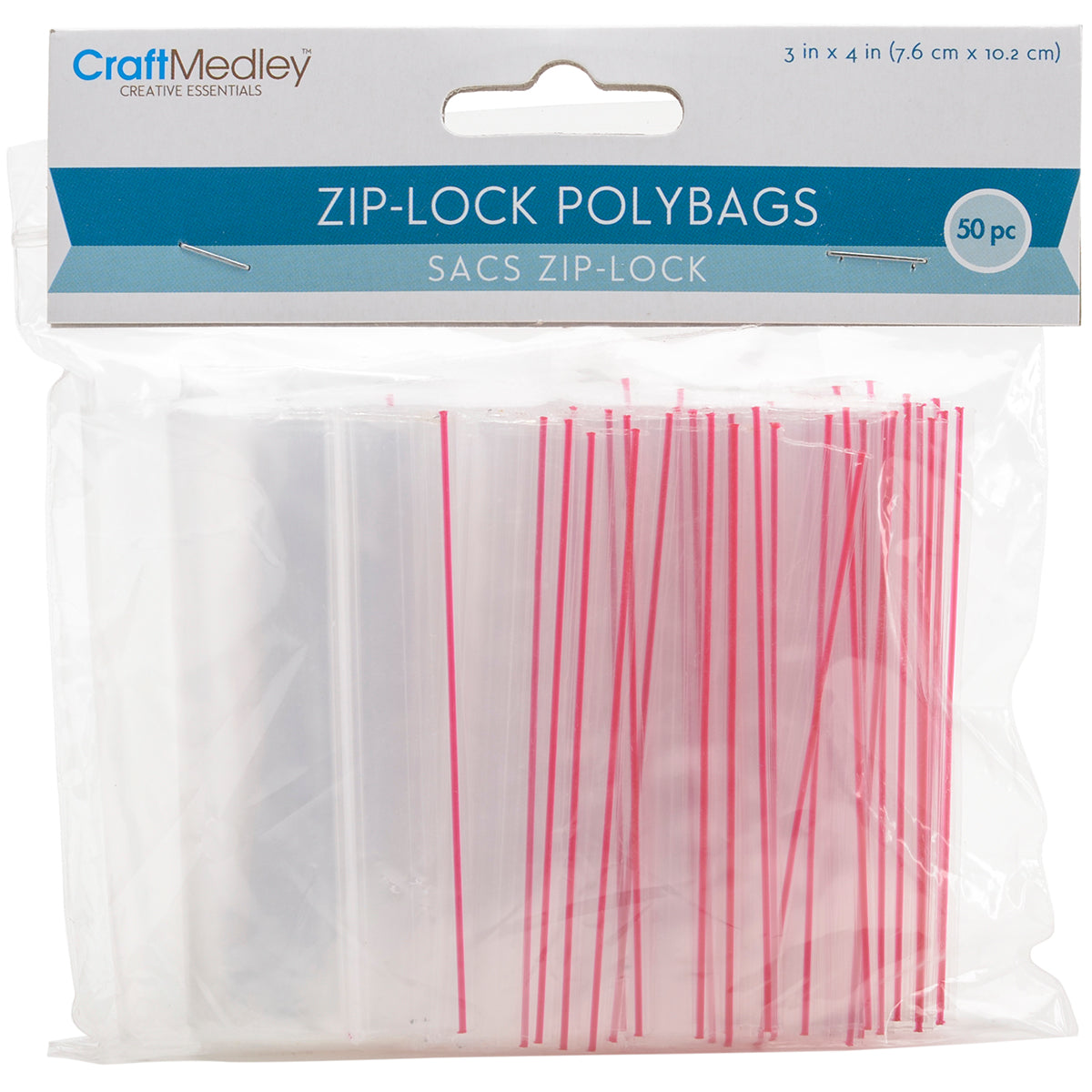 Ziplock Polybags 50/Pkg  3"X4" Clear
