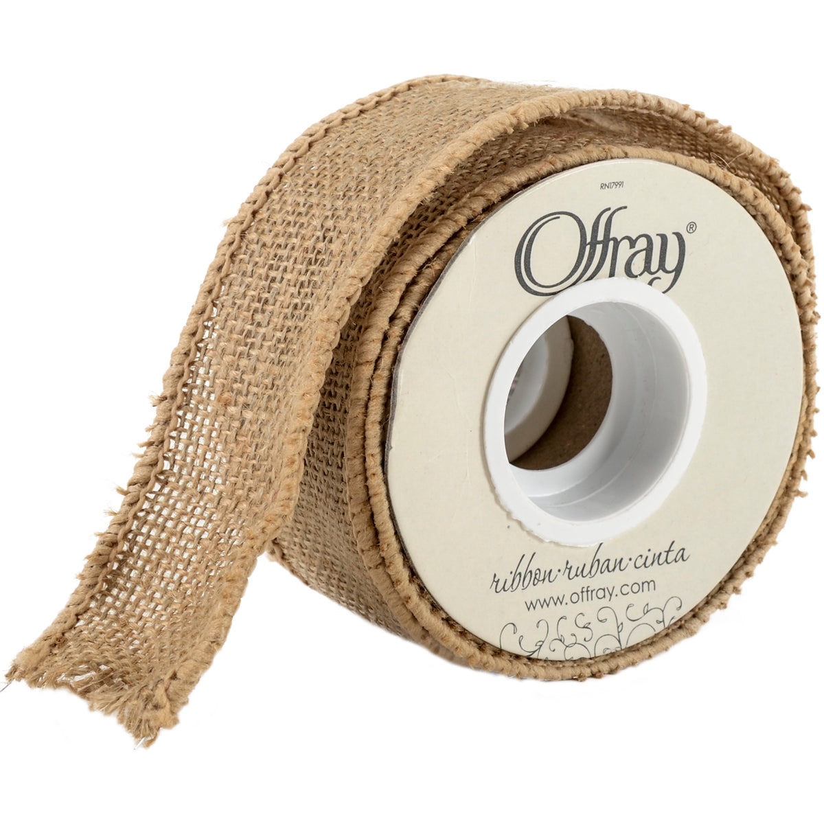 Wired Burlap Ribbon 1-1/2"X9' Natural