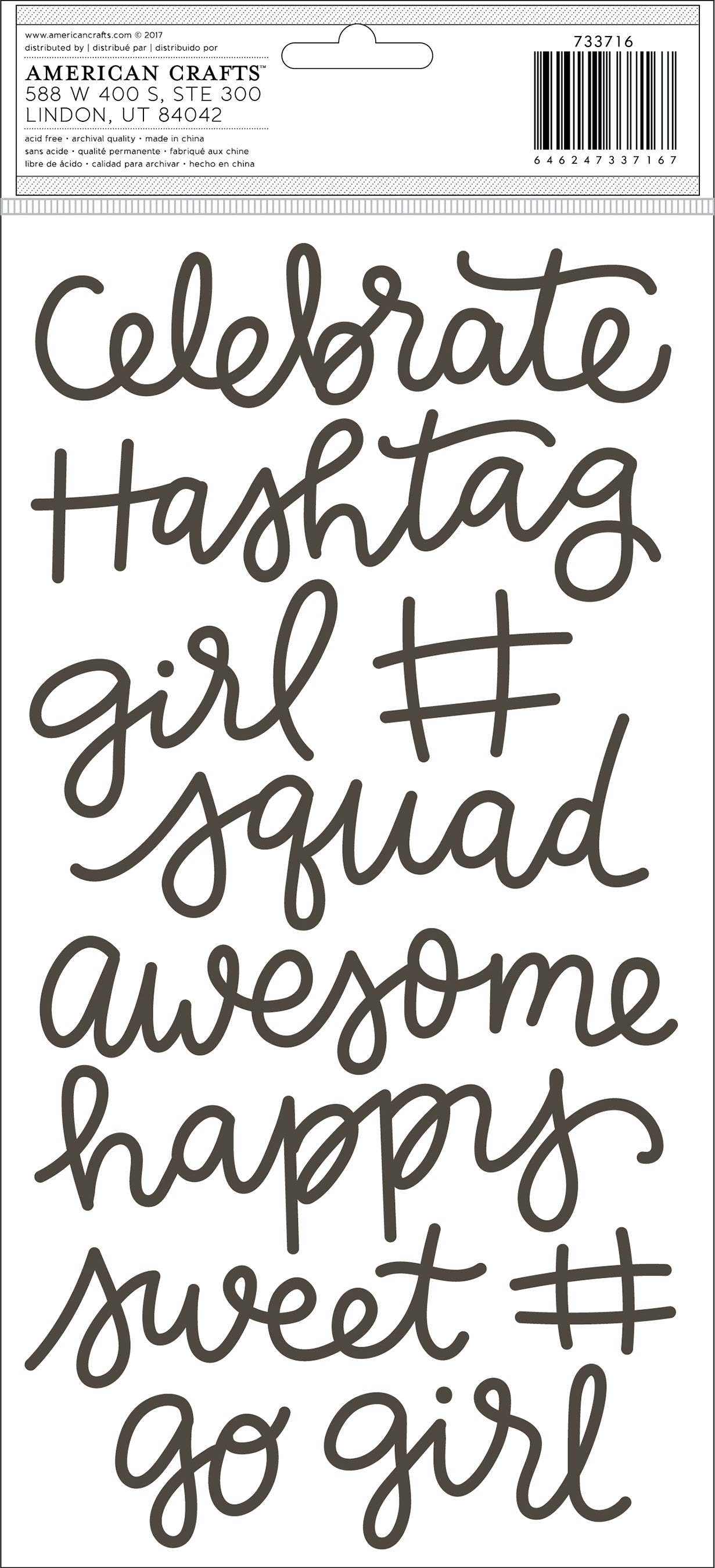 Girl Squad Thickers Stickers 5.5"X11" 2/Pkg Phrases/Foam