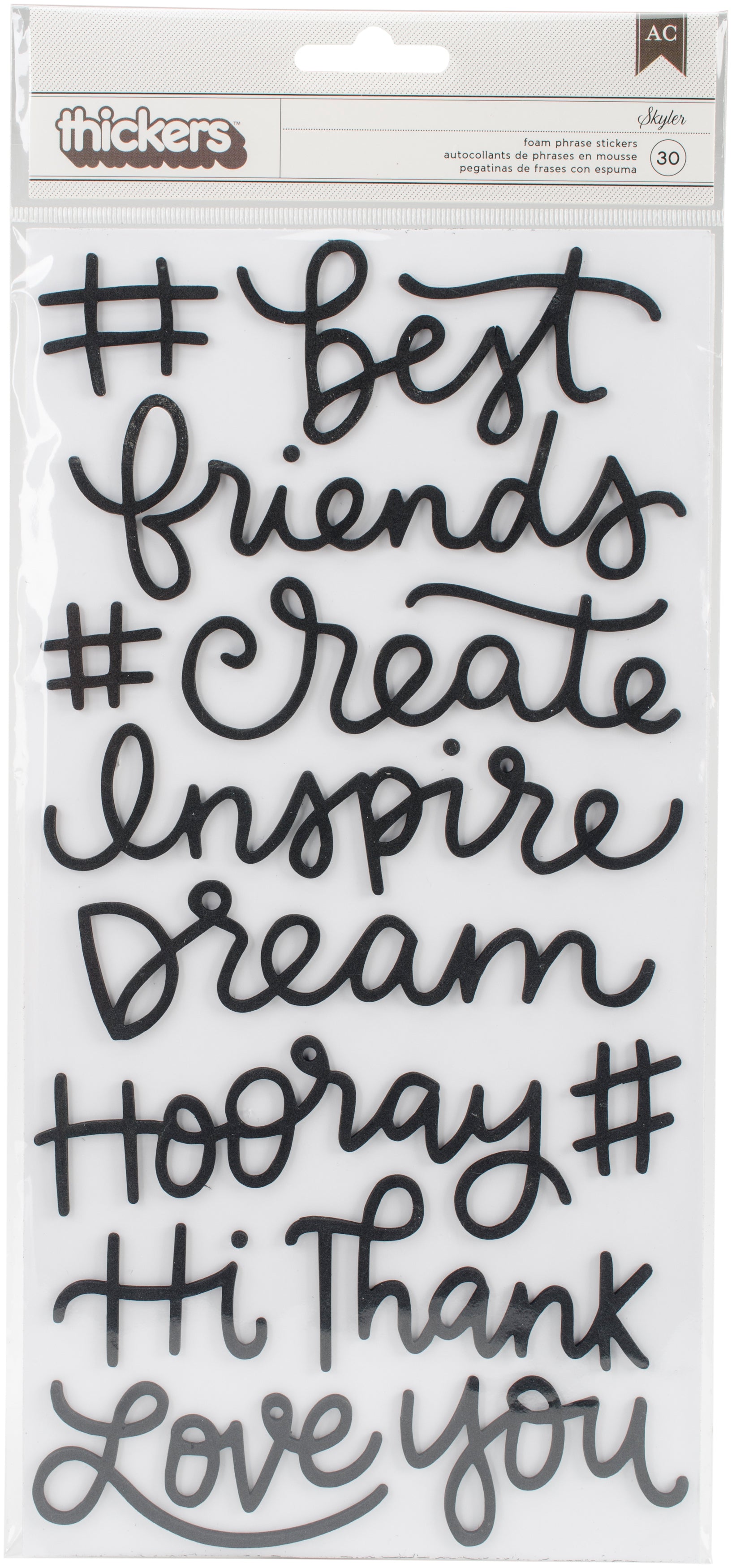 Girl Squad Thickers Stickers 5.5"X11" 2/Pkg Phrases/Foam