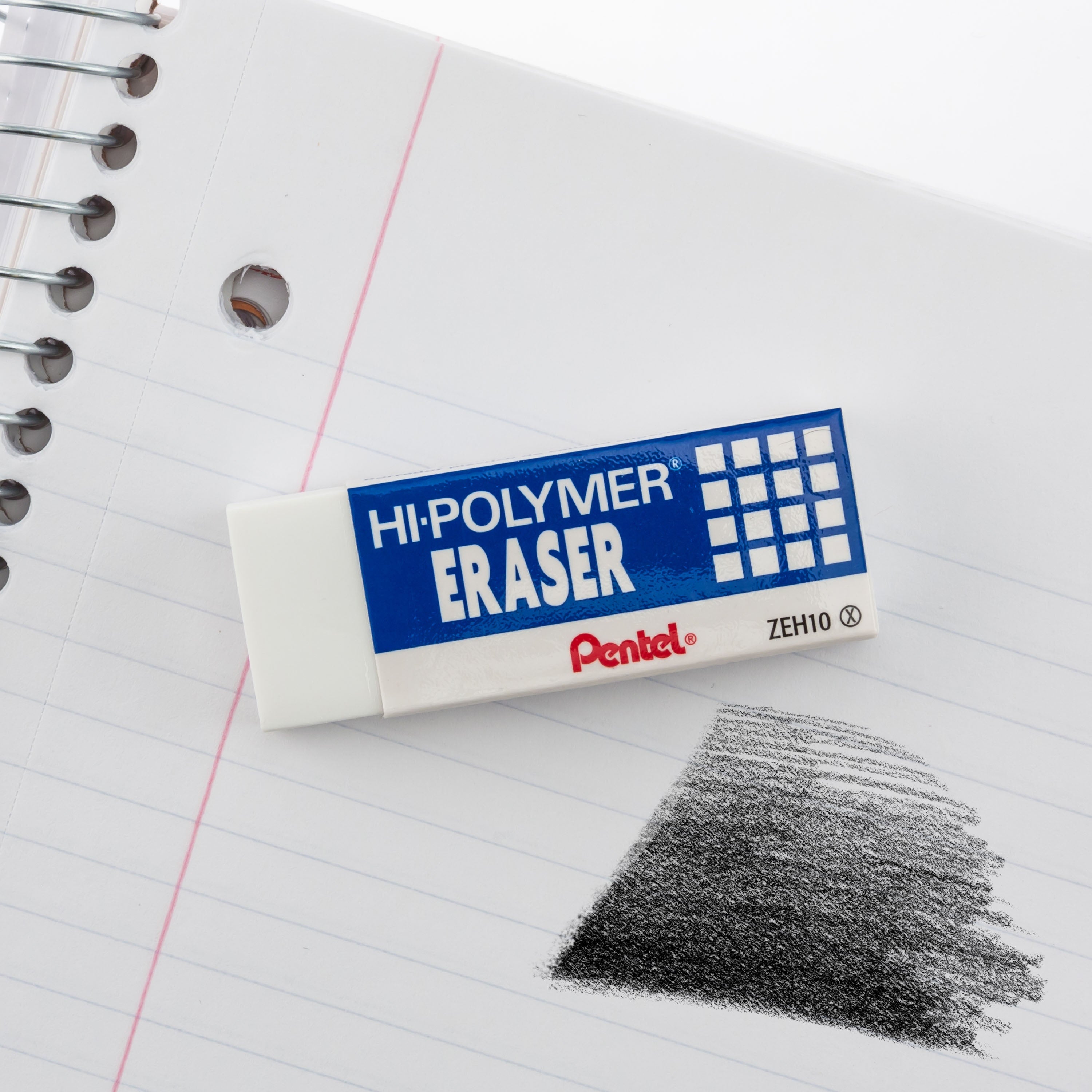 Pentel® Hi-Polymer Block Eraser, White, 3/Pack