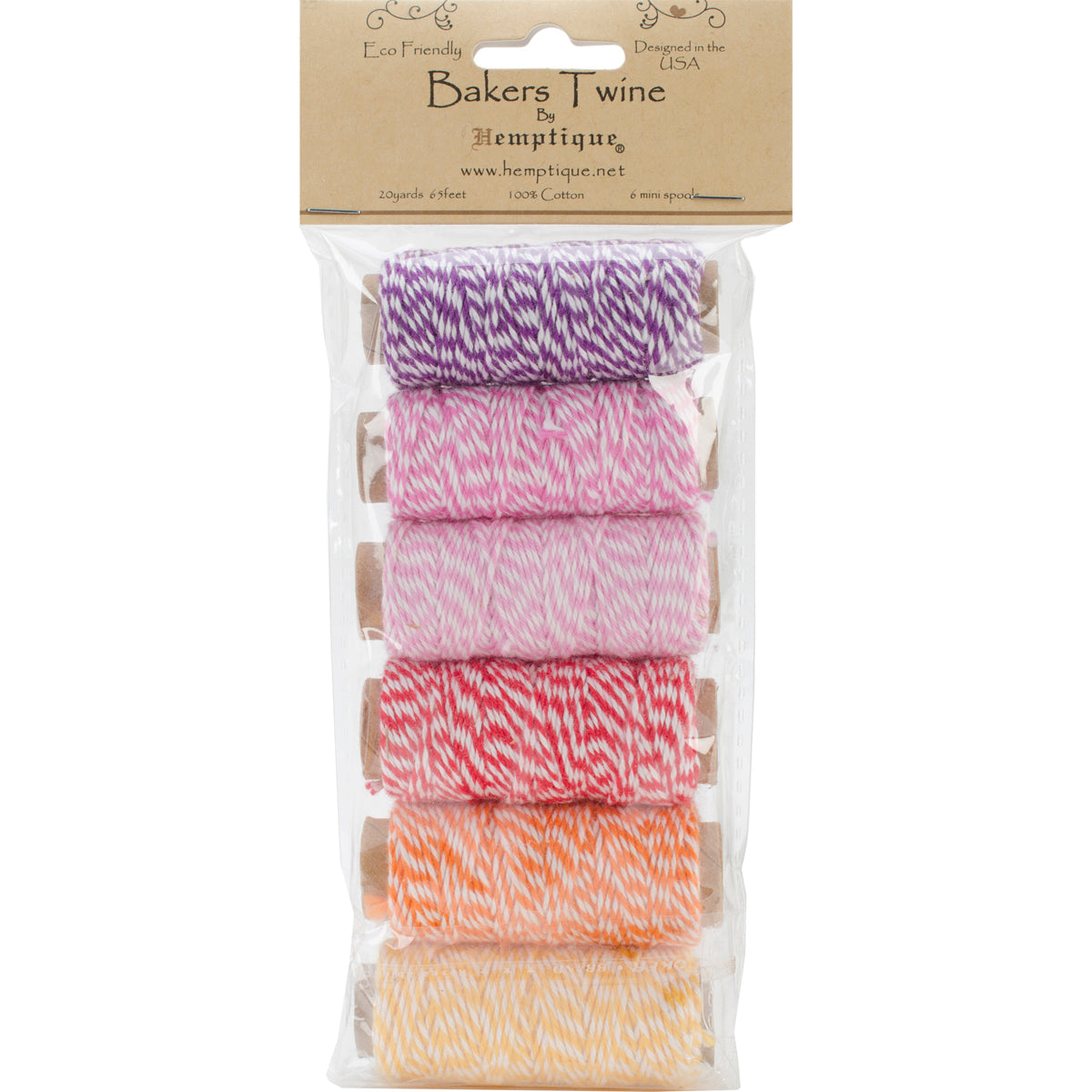 Cotton Baker's Twine Mini Spool Set 2-Ply 65' Spring Fling