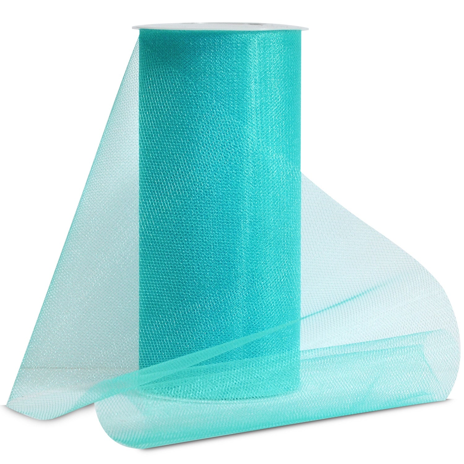 Shiny Tulle 6" Wide 25yd Spool Aqua Blue