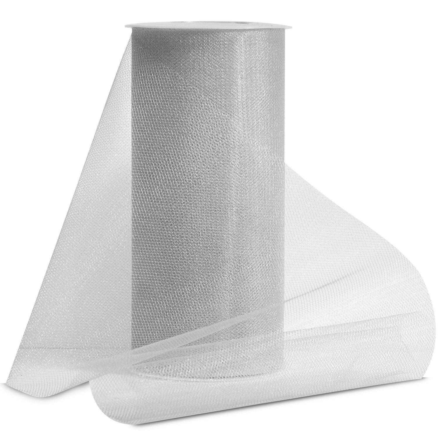 Shiny Tulle 6" Wide 25yd Spool Silver