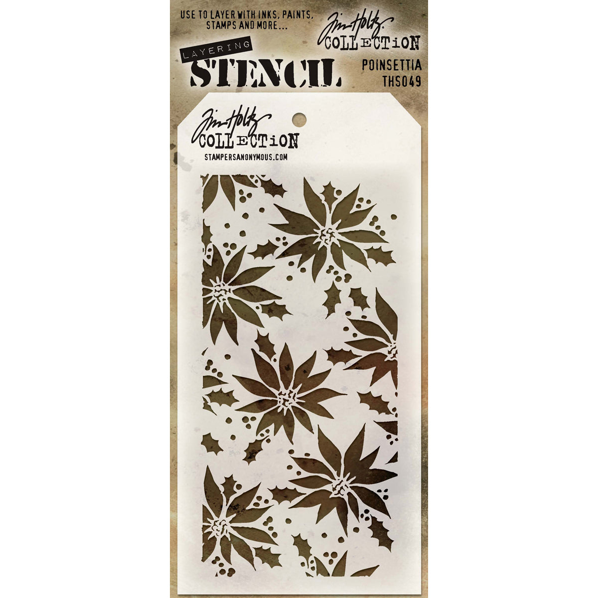 Tim Holtz Layered Stencil 4.125"X8.5" Poinsettia