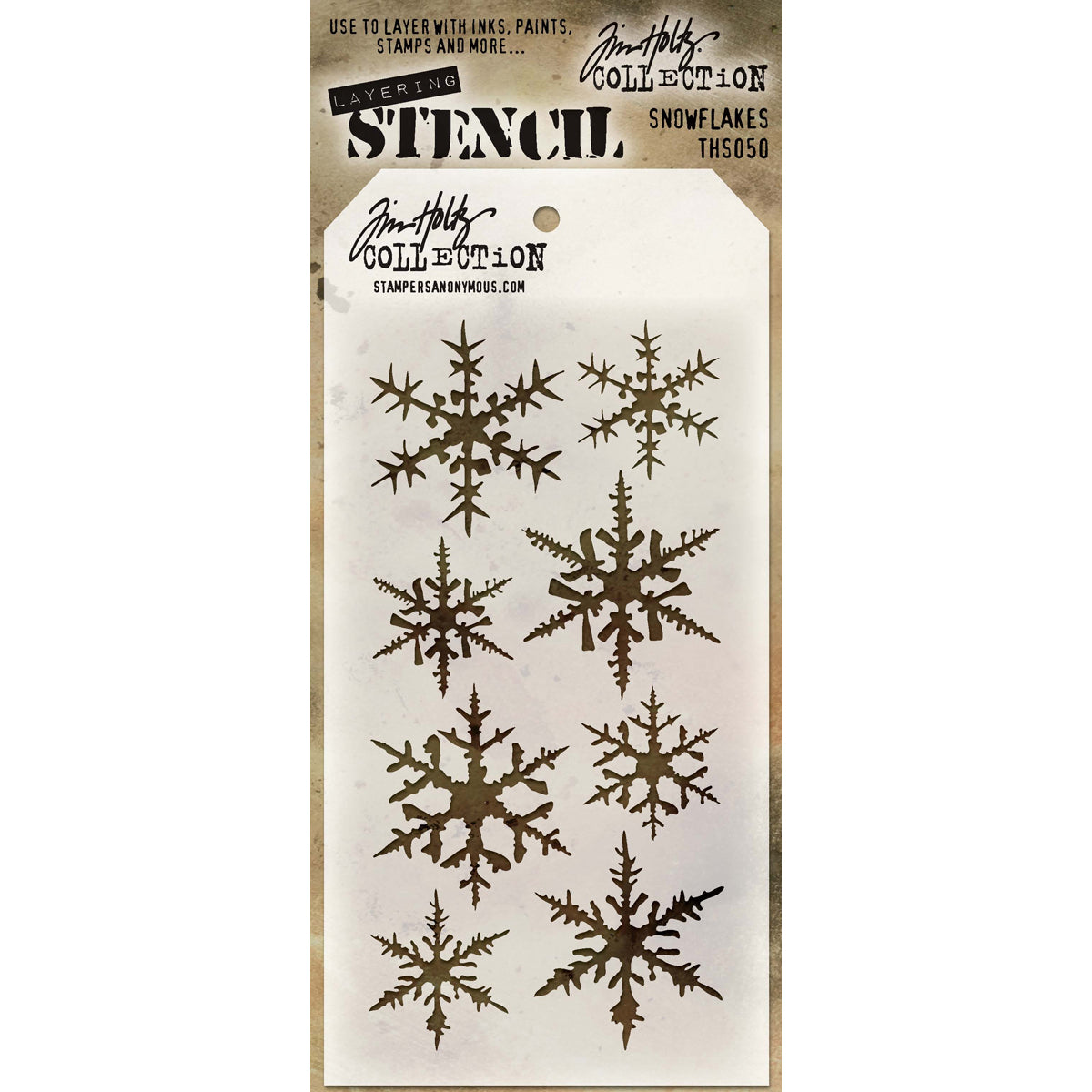 Tim Holtz Layered Stencil 4.125"X8.5" Snowflakes