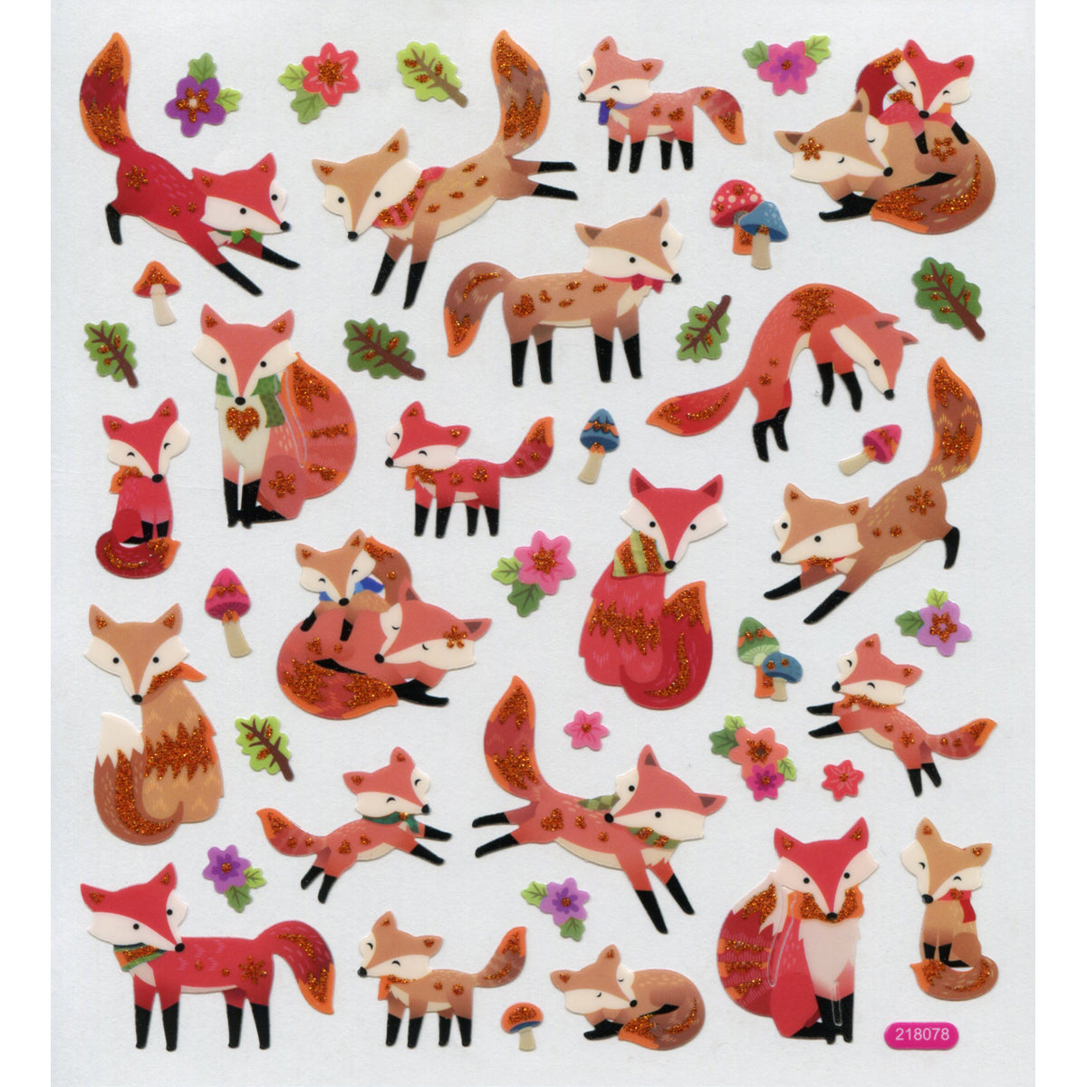 Multicolored Stickers Fun With Foxes