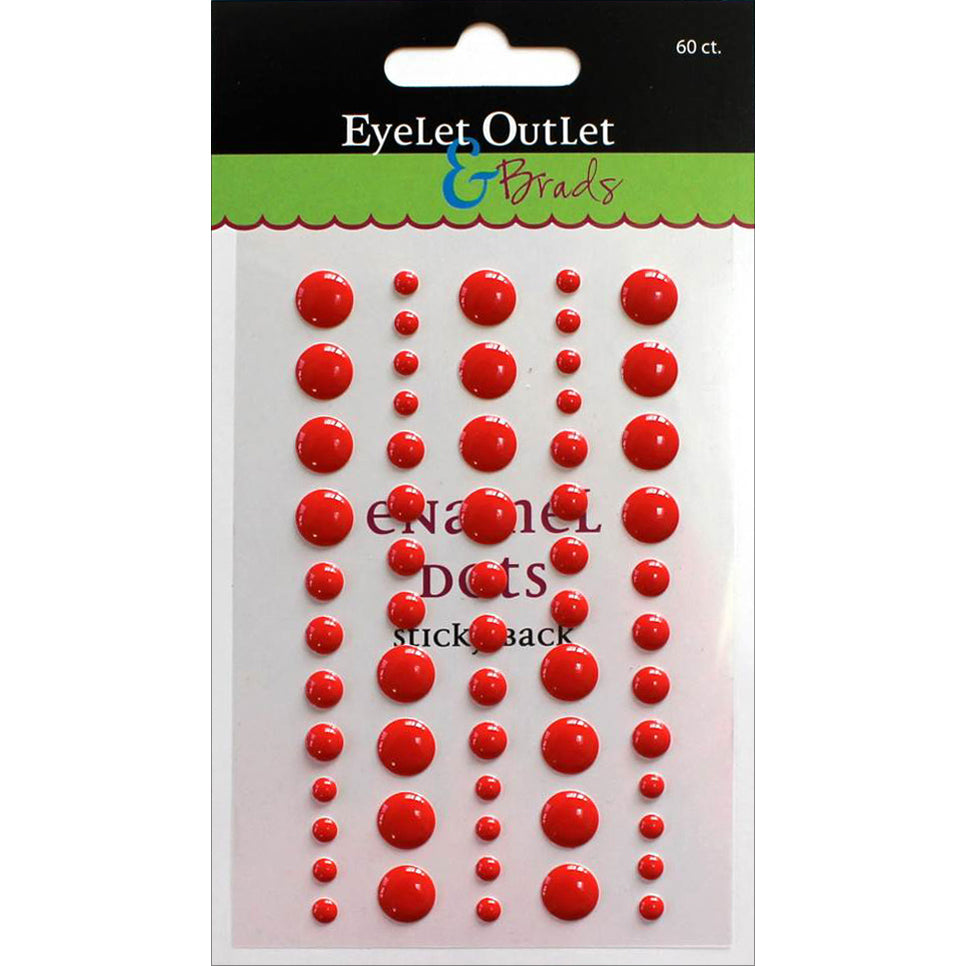 Eyelet Outlet Adhesive-Back Enamel Dot 60/Pkg Red