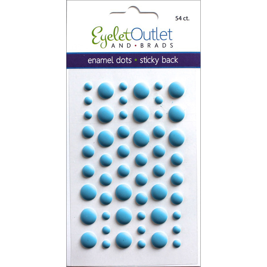 Eyelet Outlet Adhesive-Back Enamel Dots 54/Pkg Matte Blue