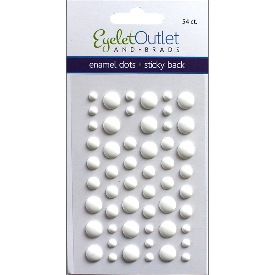 Eyelet Outlet Adhesive-Back Enamel Dots 54/Pkg Matte White