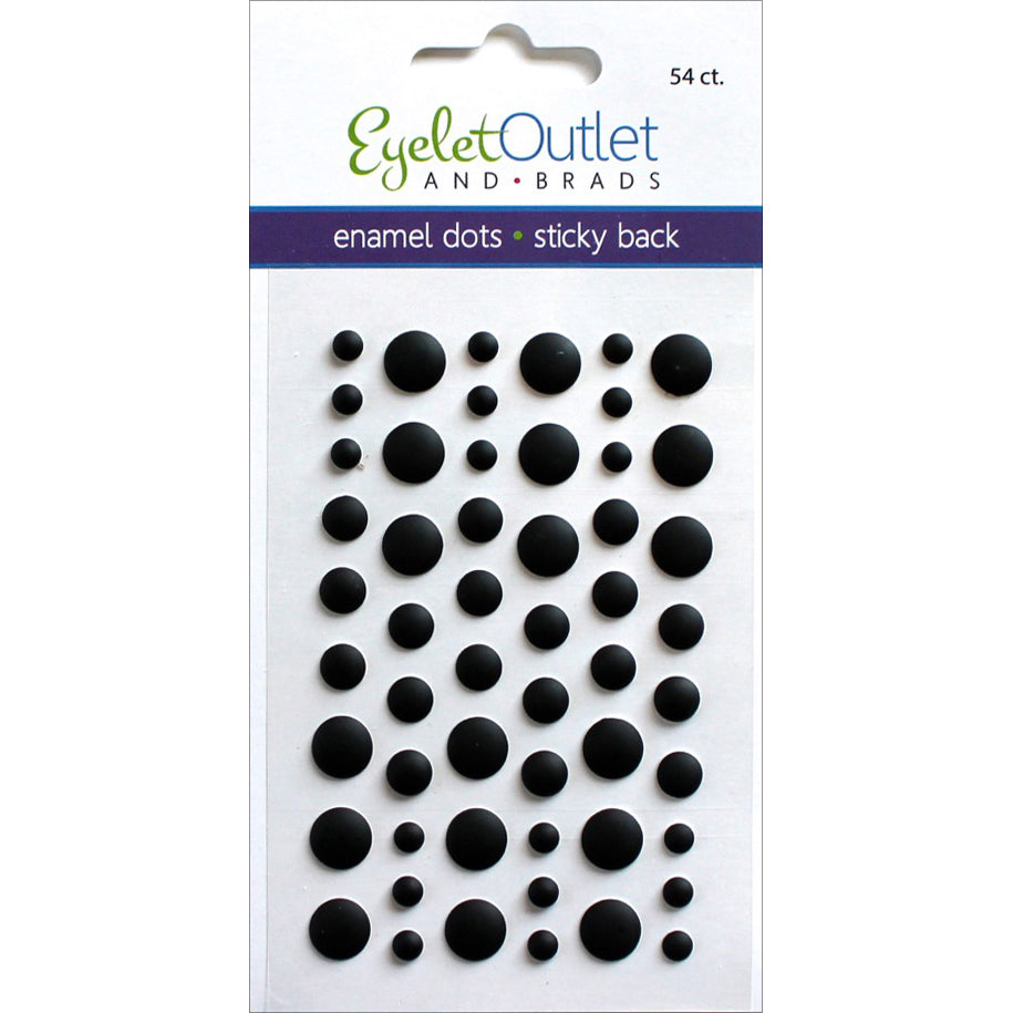 Eyelet Outlet Adhesive-Back Enamel Dots 54/Pkg Matte Black