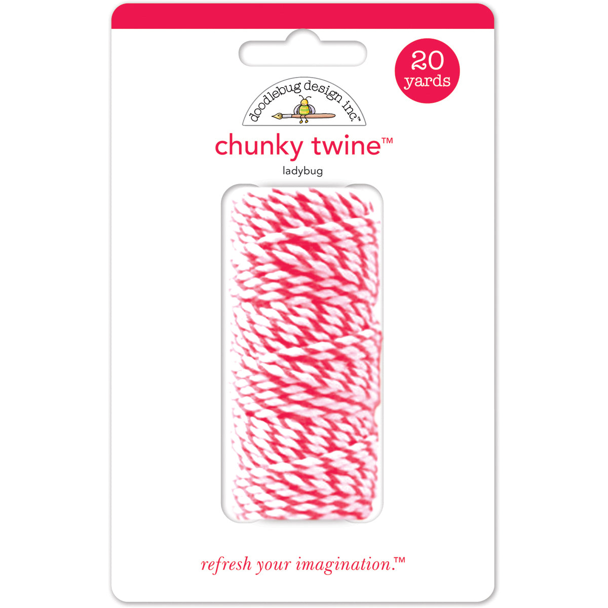 Doodlebug Monochromatic Chunky Twine 20yd Ladybug