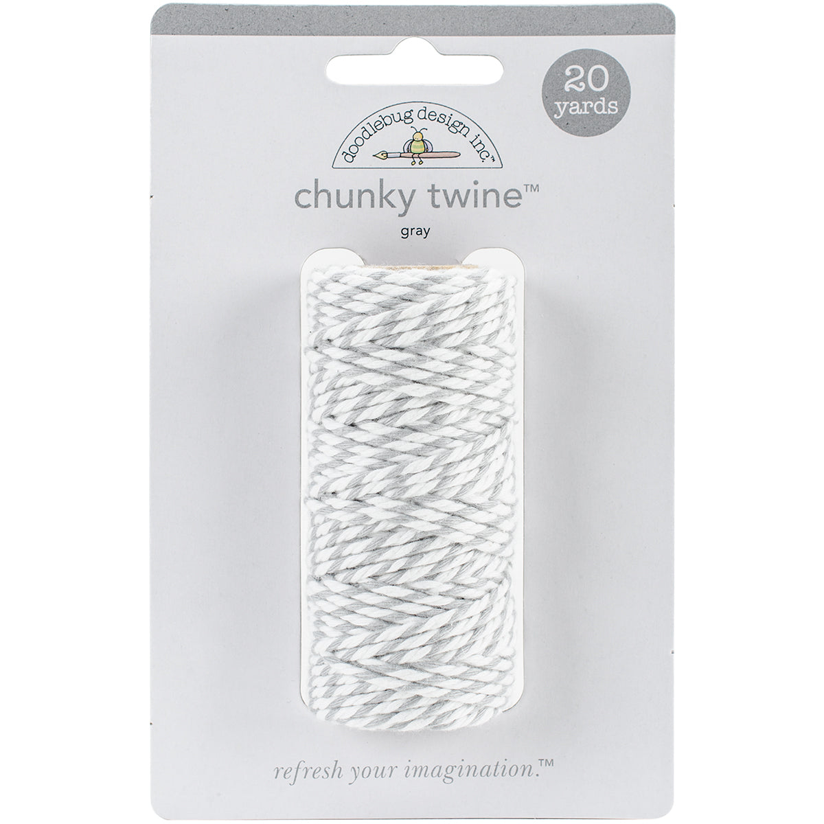 Doodlebug Monochromatic Chunky Twine 20yd Gray