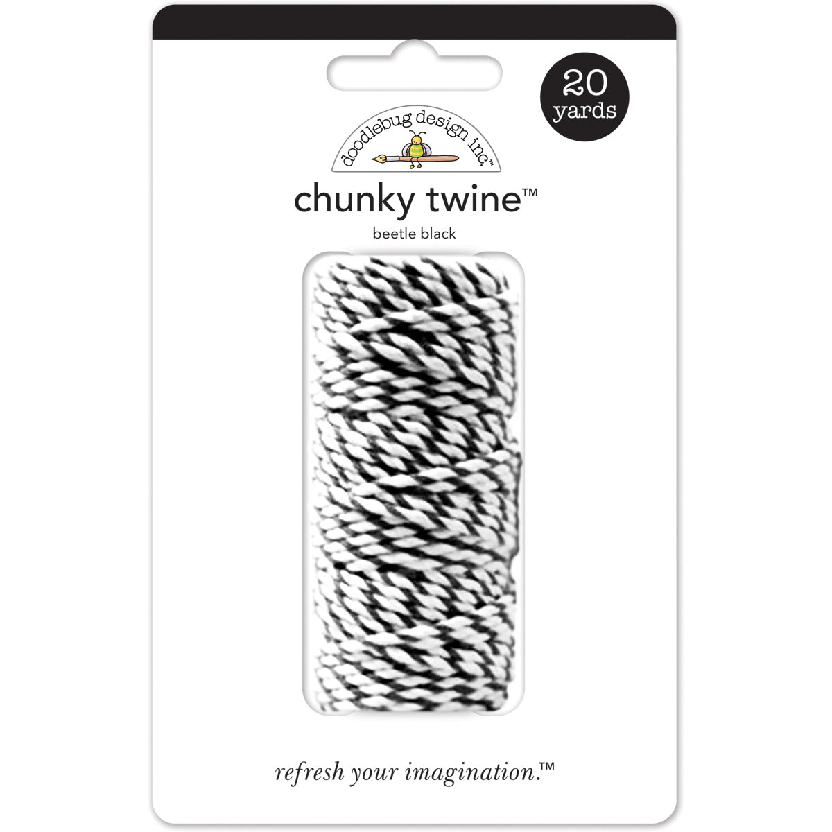 Doodlebug Monochromatic Chunky Twine 20yd Beetle Black