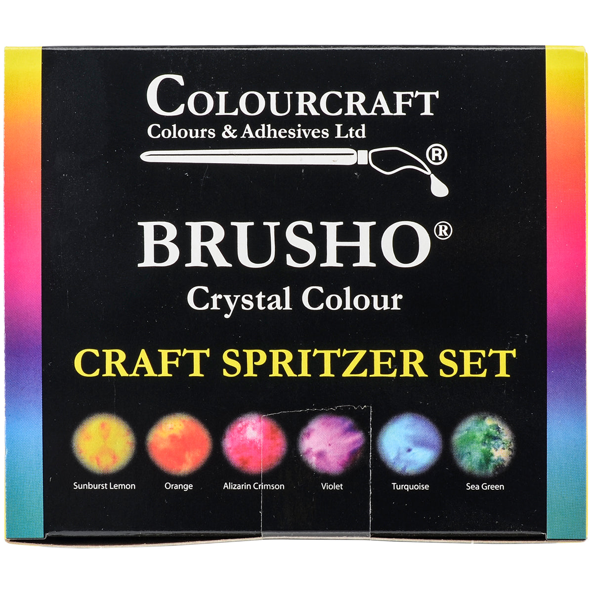 Brusho Crystal Colours Craft Spritzer Set 6/Pkg 
