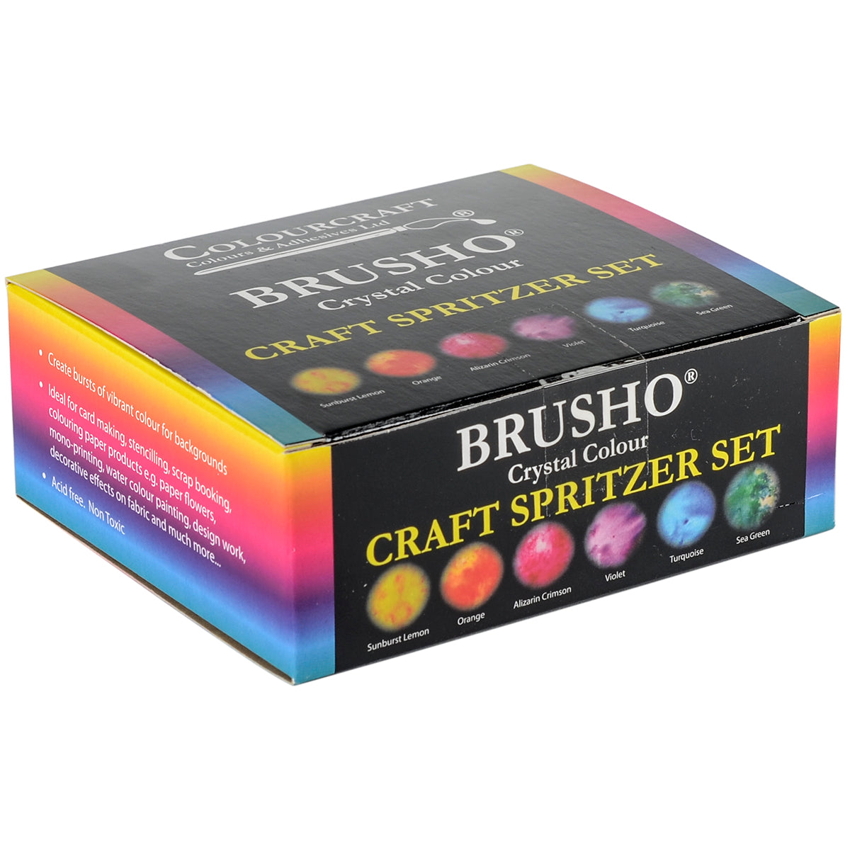 Brusho Crystal Colours Craft Spritzer Set 6/Pkg 