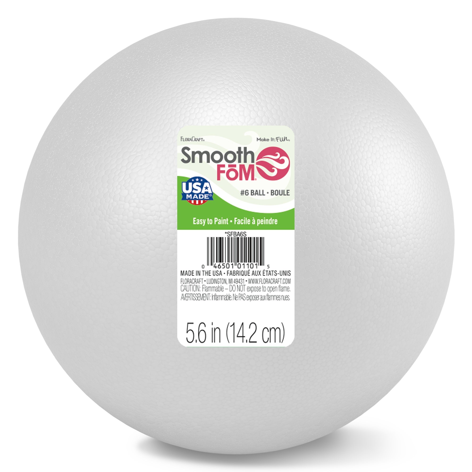 Smooth Styrofoam Balls 6" 