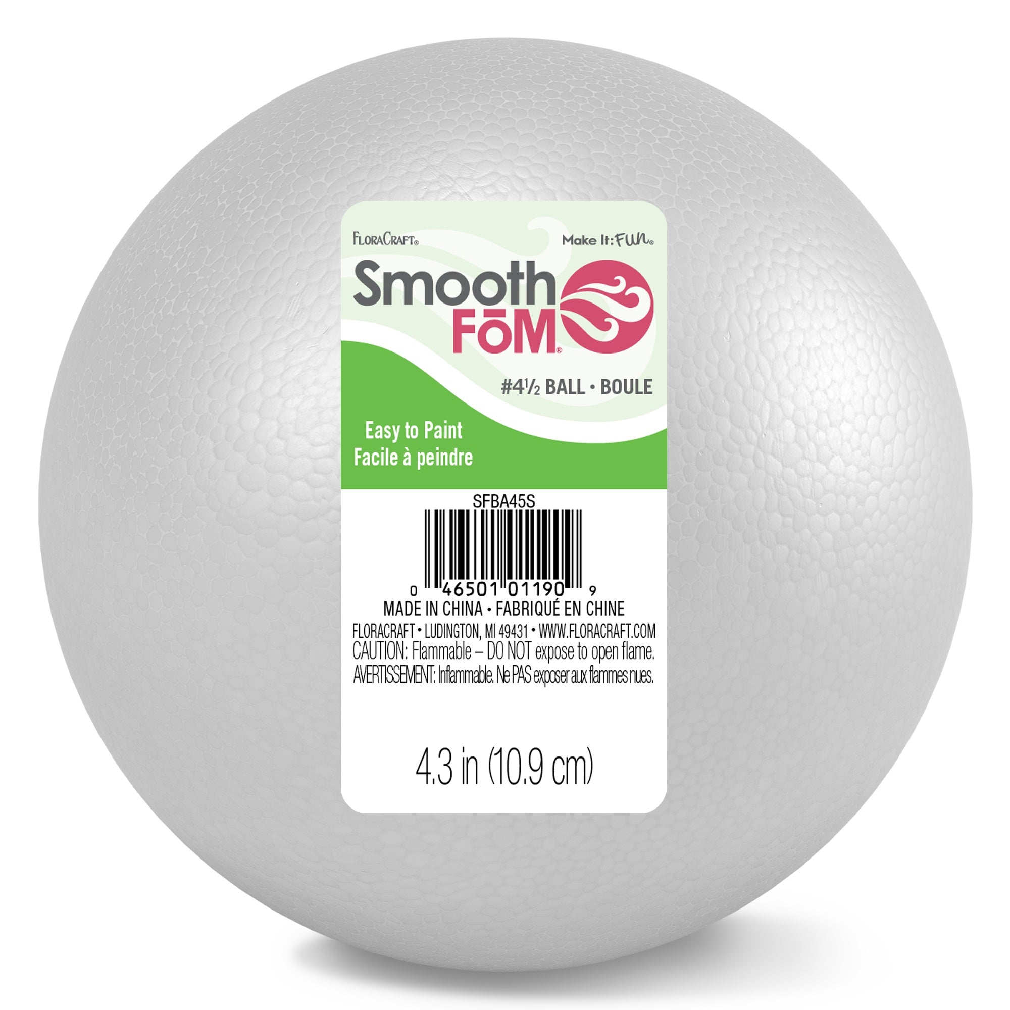 Smooth Styrofoam Balls 4.5" 
