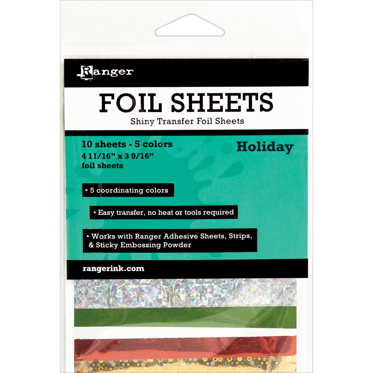 Inkssentials Foil Sheets 4.69"X3.56" 10/Pkg Holiday 4.69"X3.56"