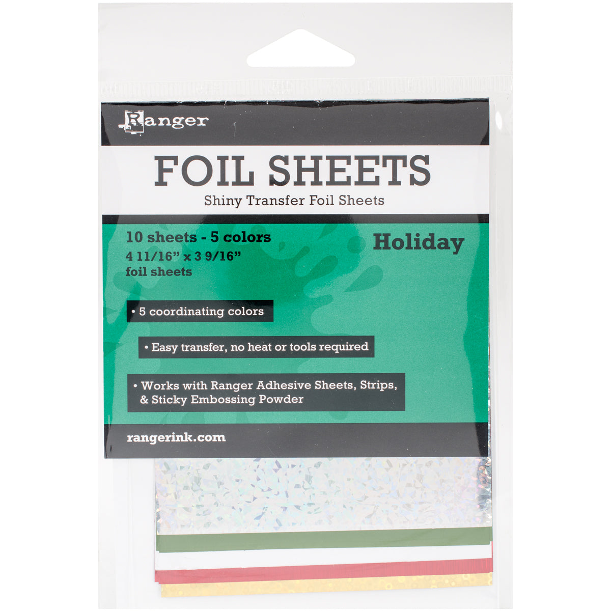 Inkssentials Foil Sheets 4.69"X3.56" 10/Pkg Holiday 4.69"X3.56"