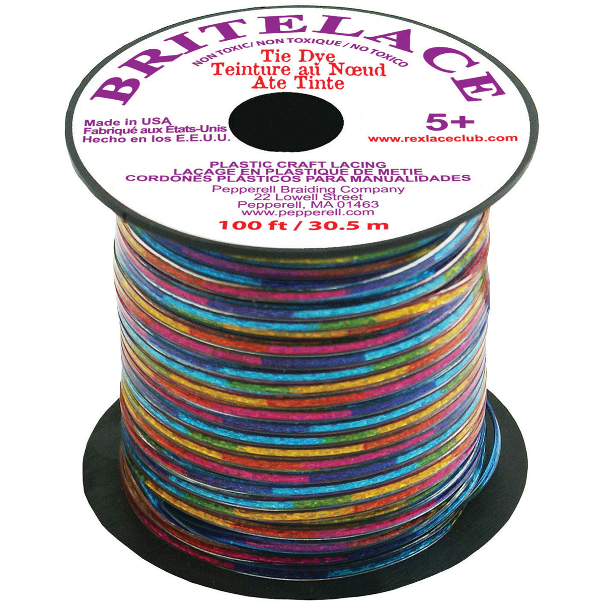Rexlace Plastic Lacing .0938"X33yd Lace Tie Dye