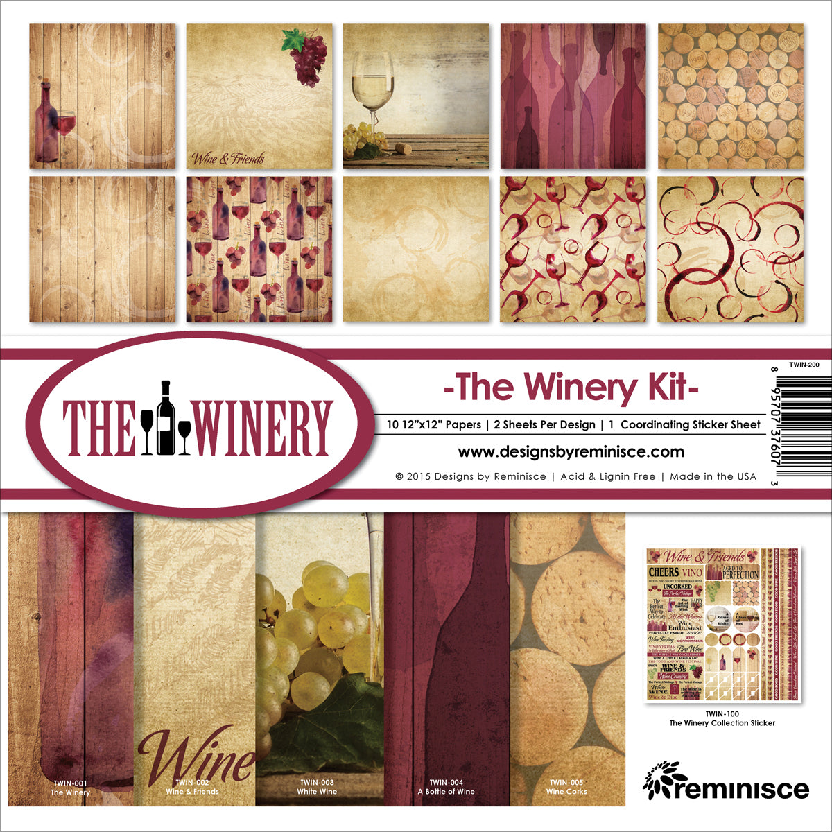 Reminisce Collection Kit 12"X12" Winery