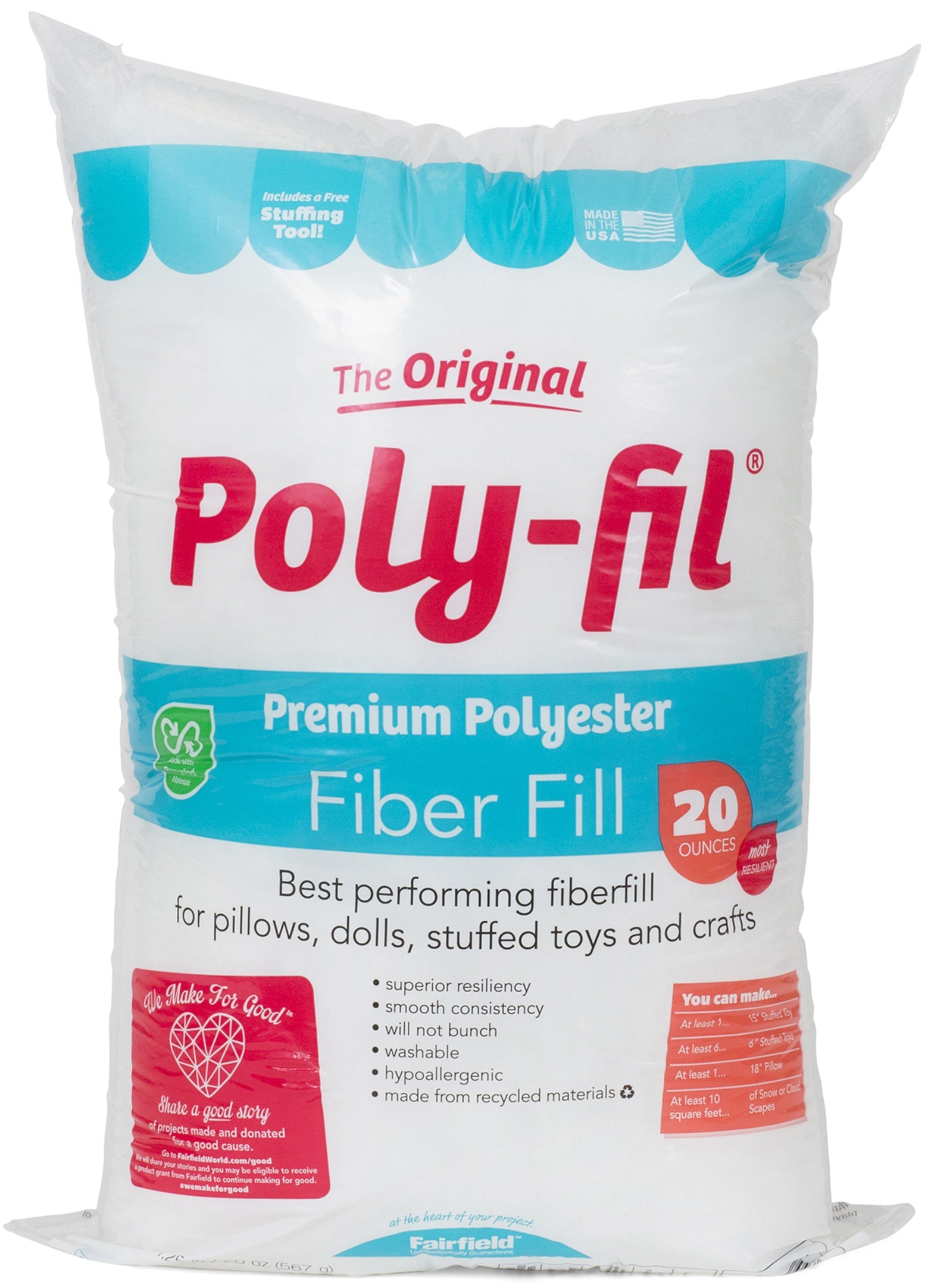 Poly-Fil Premium Polyester Fiberfill 20oz FOB: MI