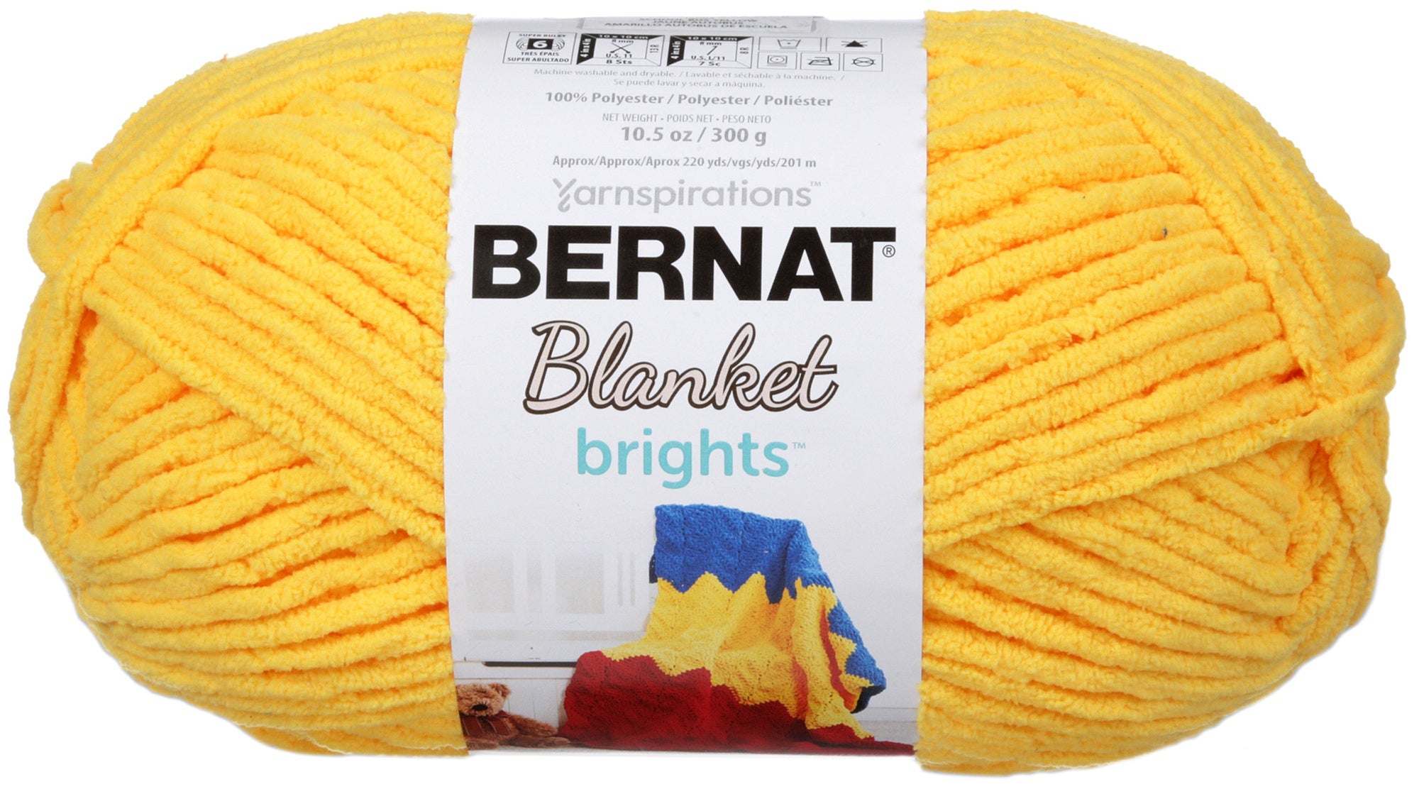 Bernat Blanket Brights Big Ball Yarn School Bus Yellow