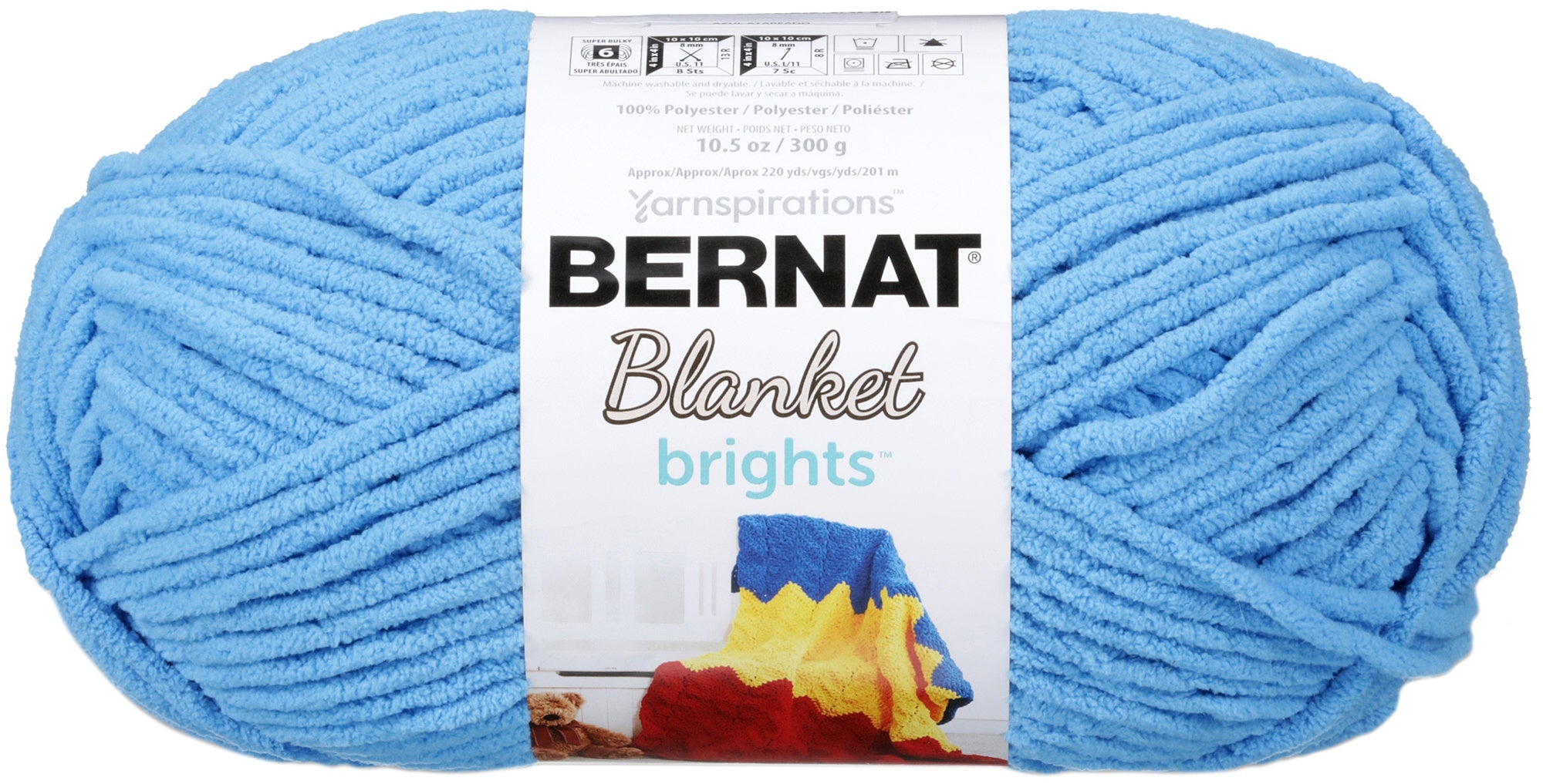 Bernat Blanket Brights Big Ball Yarn Busy Blue