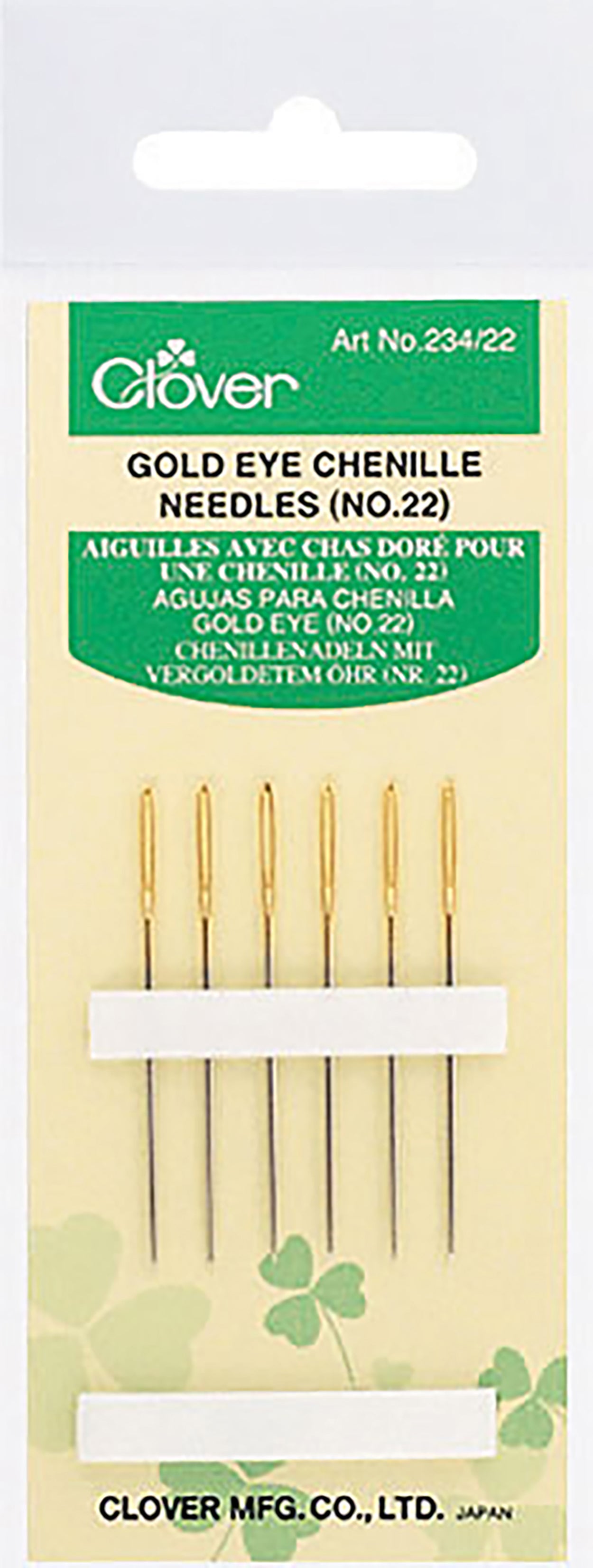 Clover Gold Eye Chenille Needles Size 22 6/Pkg