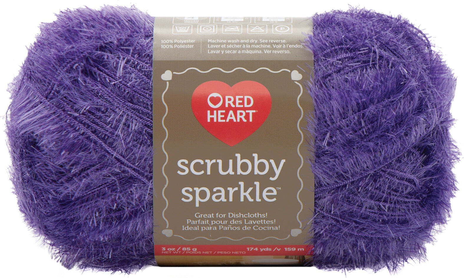 Red Heart Scrubby Sparkle Yarn Grape
