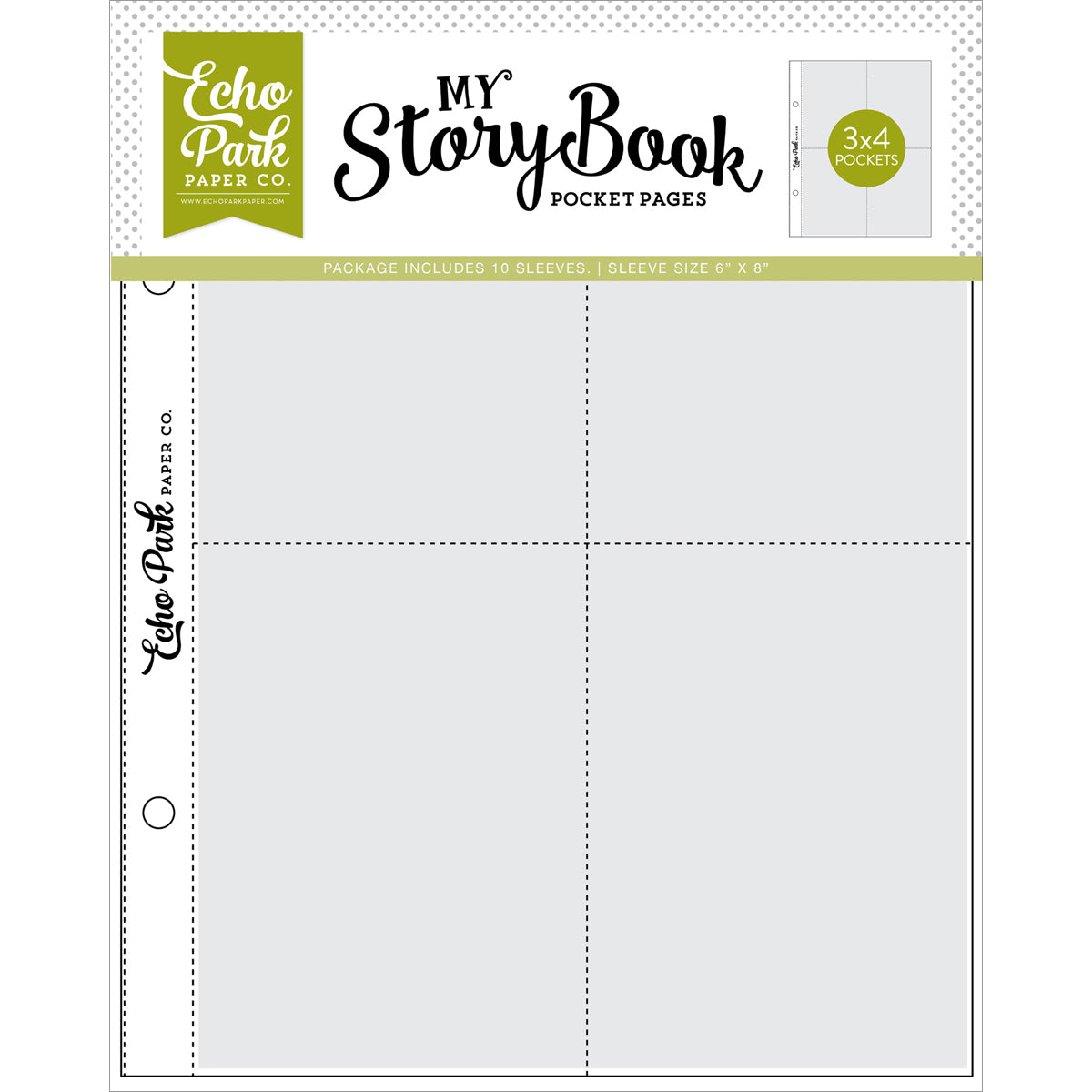My Story Book Album Pocket Pages 6"X8" 10/Pkg (4) 3"X4" Openings