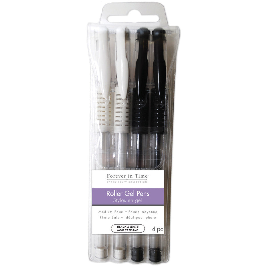 Scrapbook Gel Pens 4/Pkg Black & White