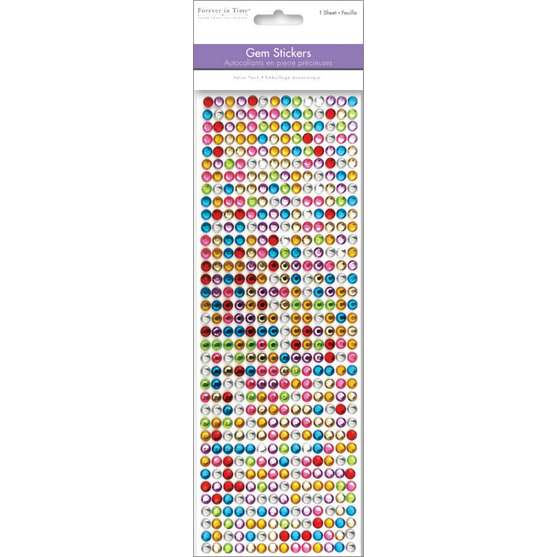 MultiCraft 6mm Gem Stickers Multicolor