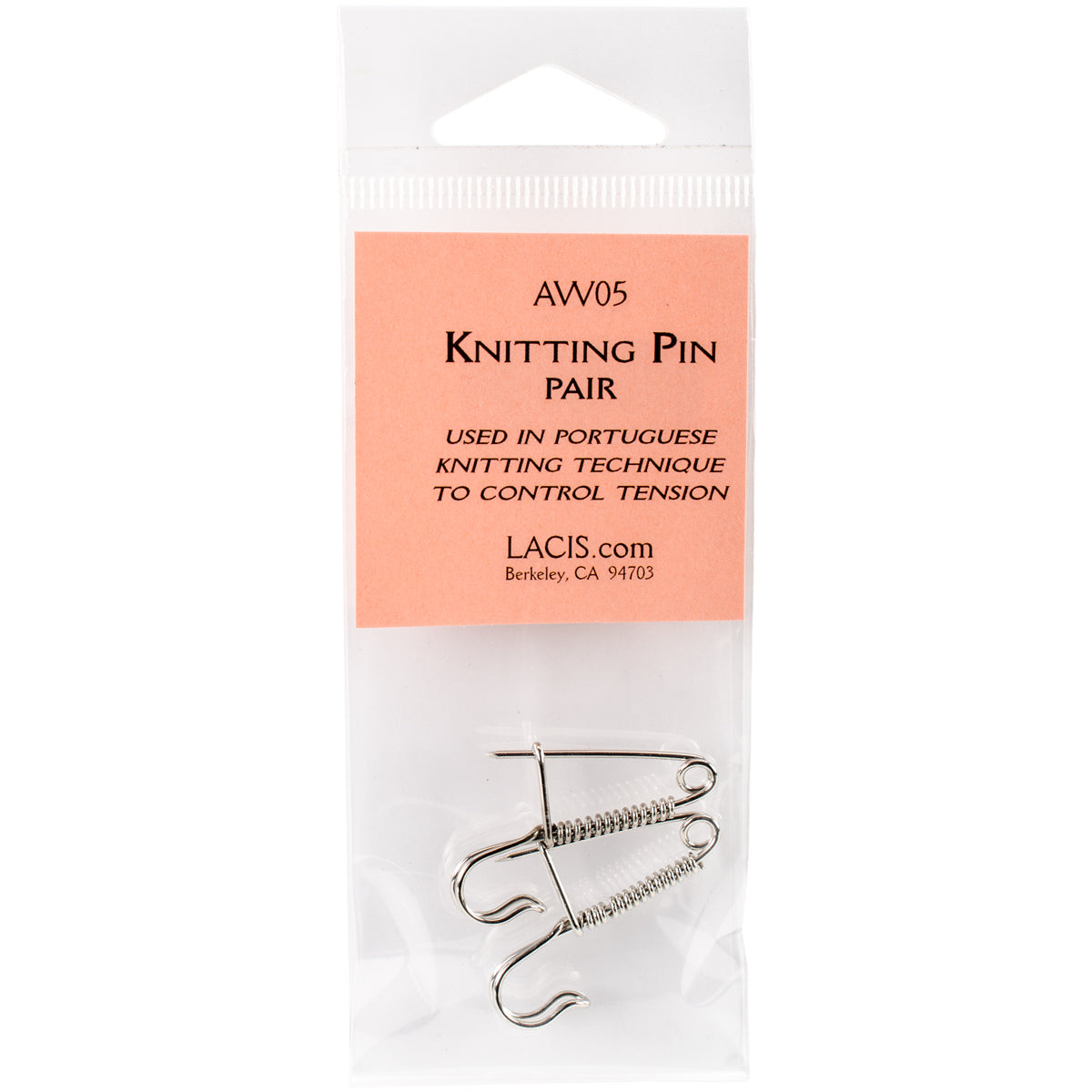 Knitting Pin Pair Silver