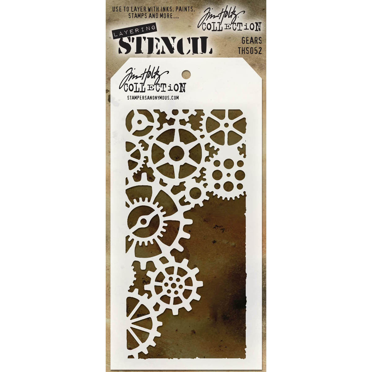 Tim Holtz Layered Stencil 4.125"X8.5" Gears