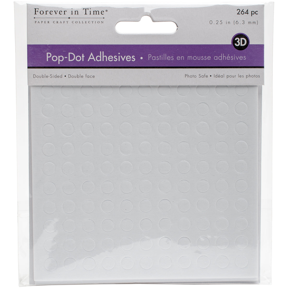 MultiCraft 3D Pop Dots Dual-Adhesive Foam Mounts .25" Round 264/Pkg