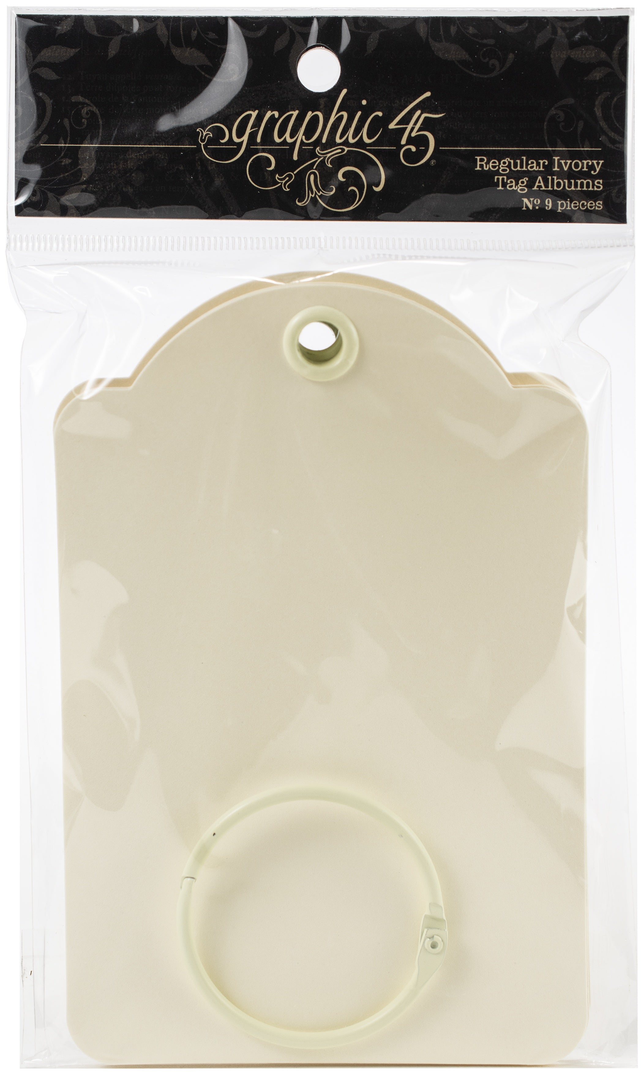 Graphic 45 Staples Regular Tag Album 5.75"X3.875" Ivory