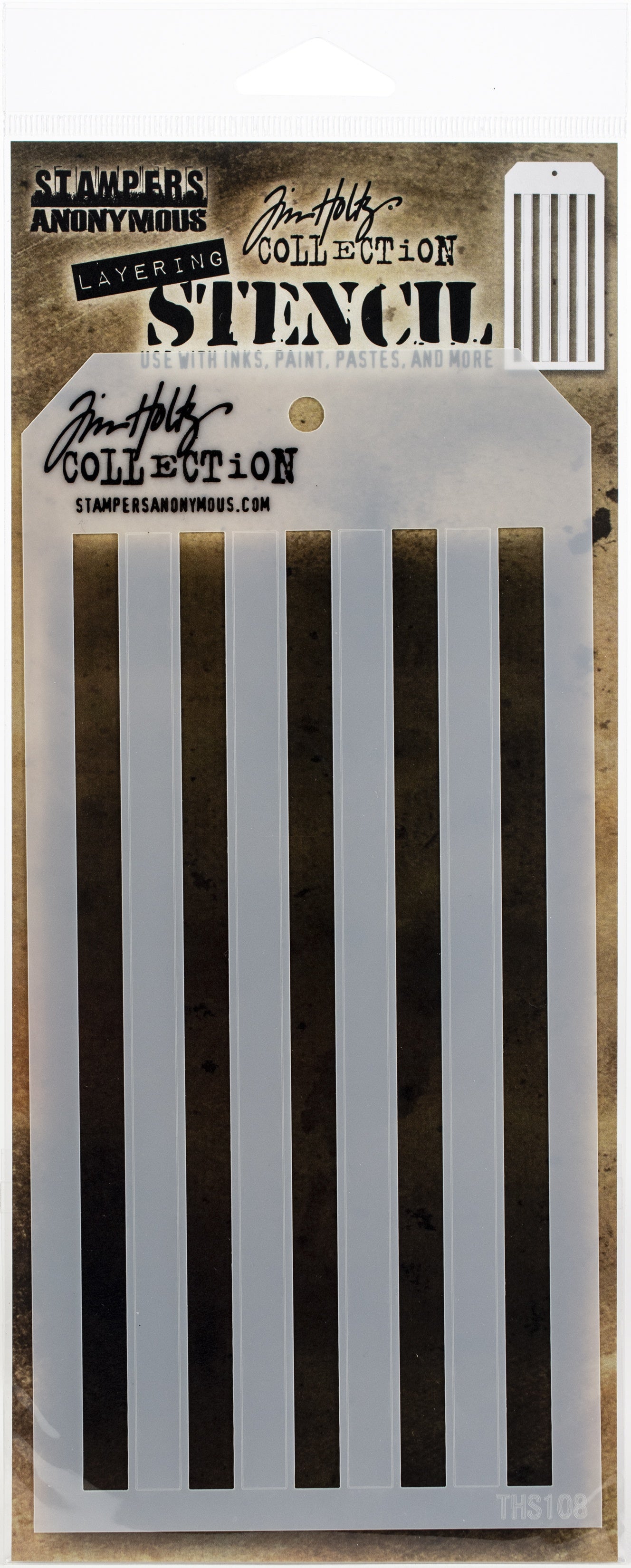 Tim Holtz Layered Stencil 4.125"X8.5" Shifter Stripes