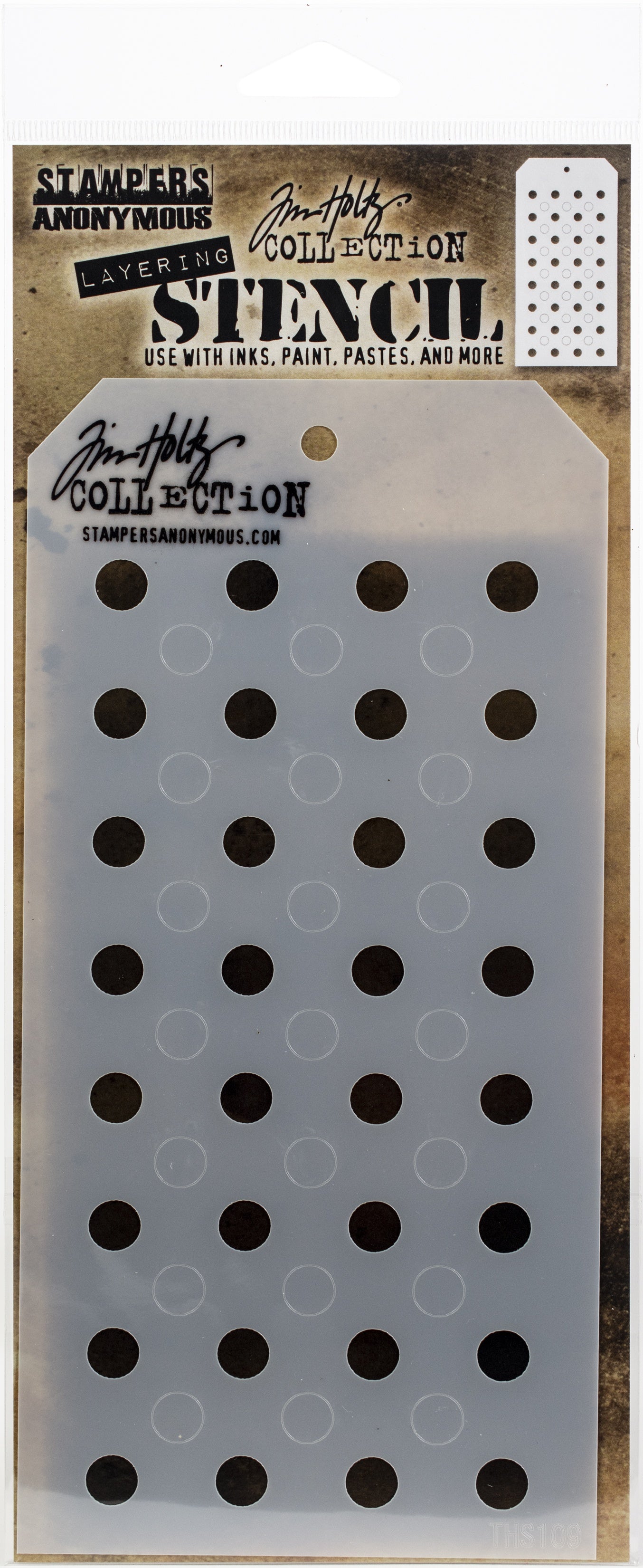 Tim Holtz Layered Stencil 4.125"X8.5" Shifter Dots