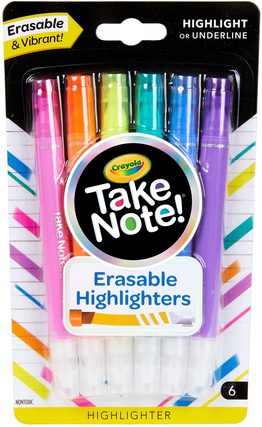 Crayola Take Note! Erasable Highlighters 6/Pkg  