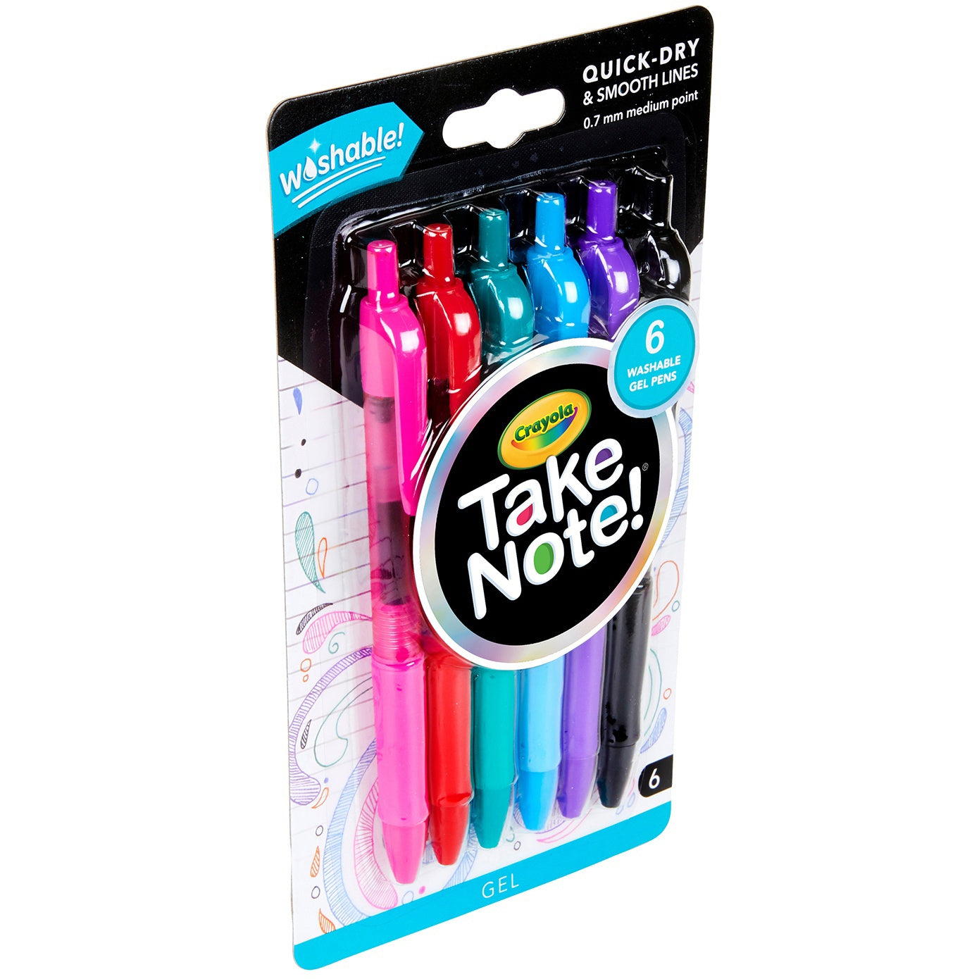 Crayola Take Note! Washable Gel Pens 6/Pkg  