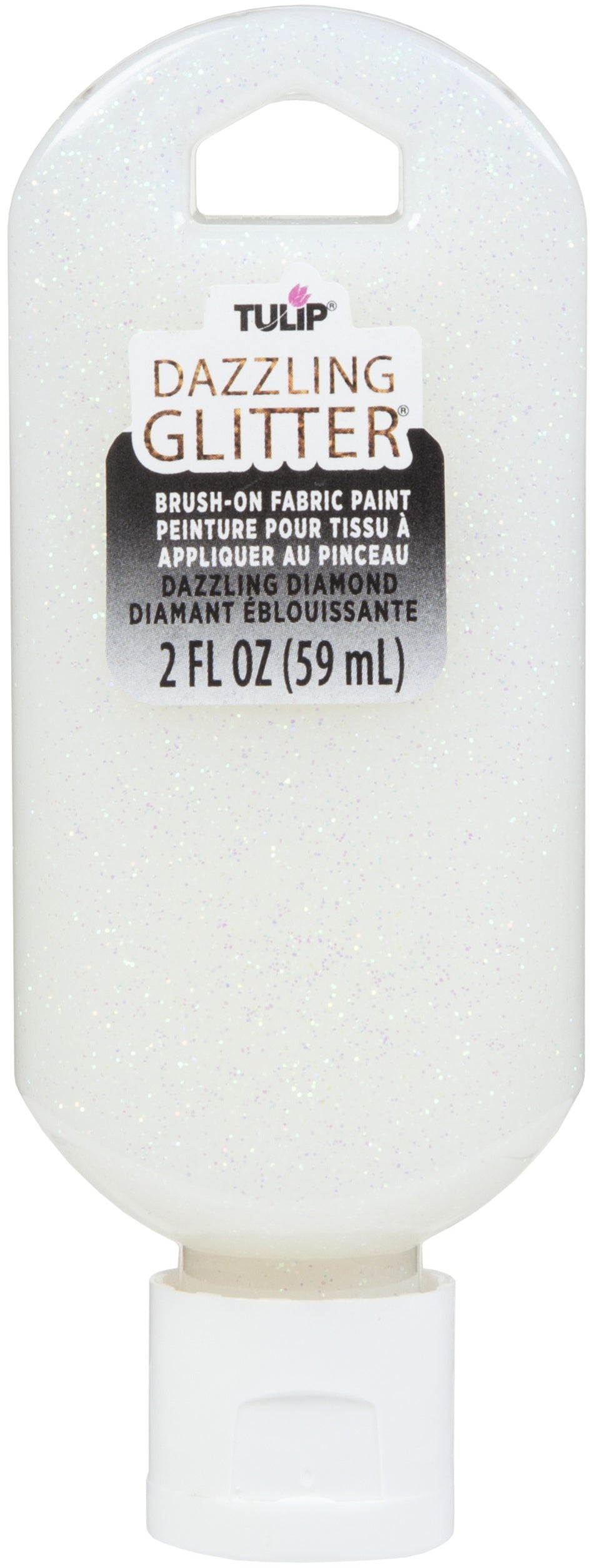 Tulip Dazzling Glitter Brush-On Fabric Paint 2oz Diamond