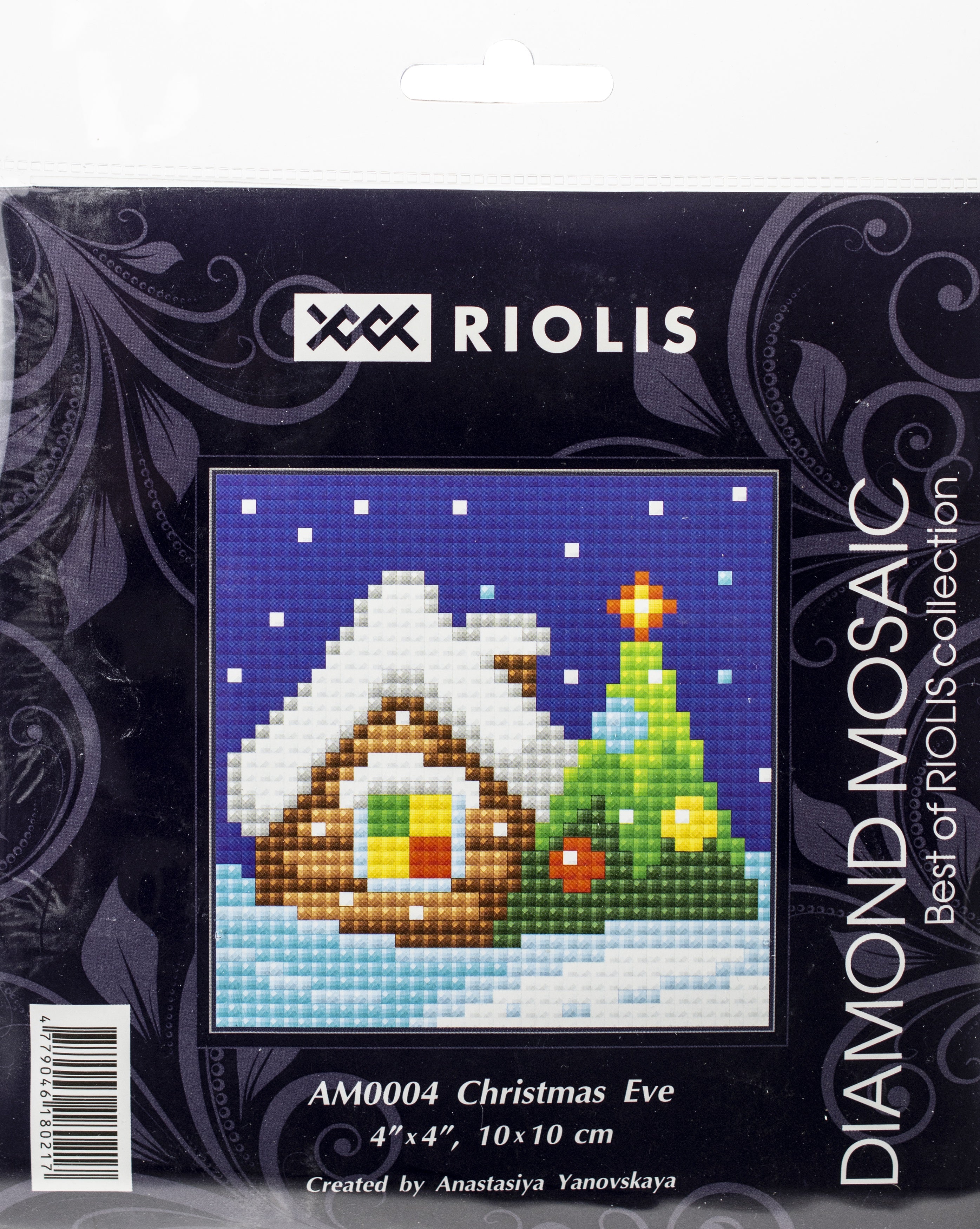 RIOLIS Diamond Mosaic Embroidery Kit 4"X4" Christmas Eve