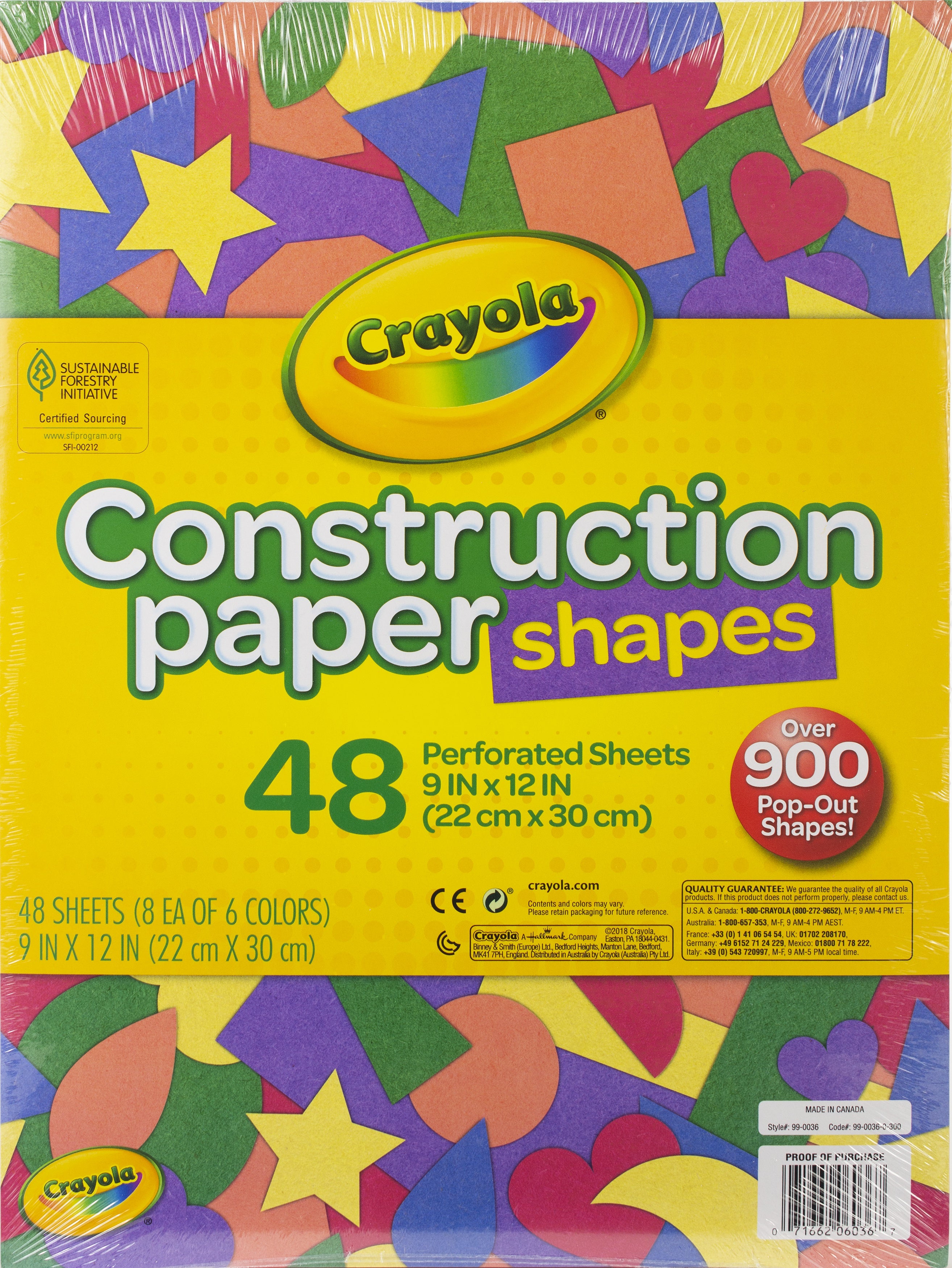 Crayola Construction Paper Shapes 9"X12" 48 Sheets