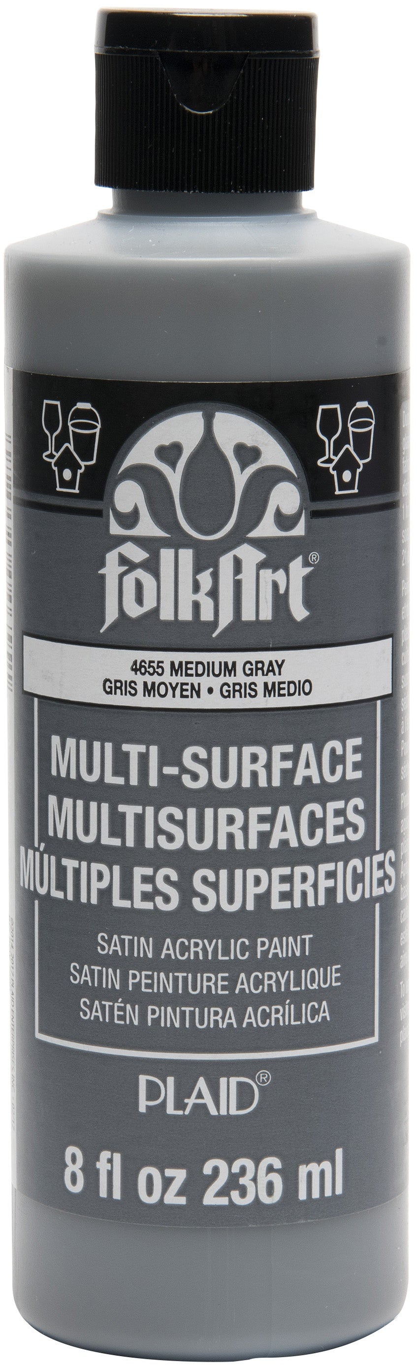FolkArt Multi-Surface Paint 8oz Medium Gray