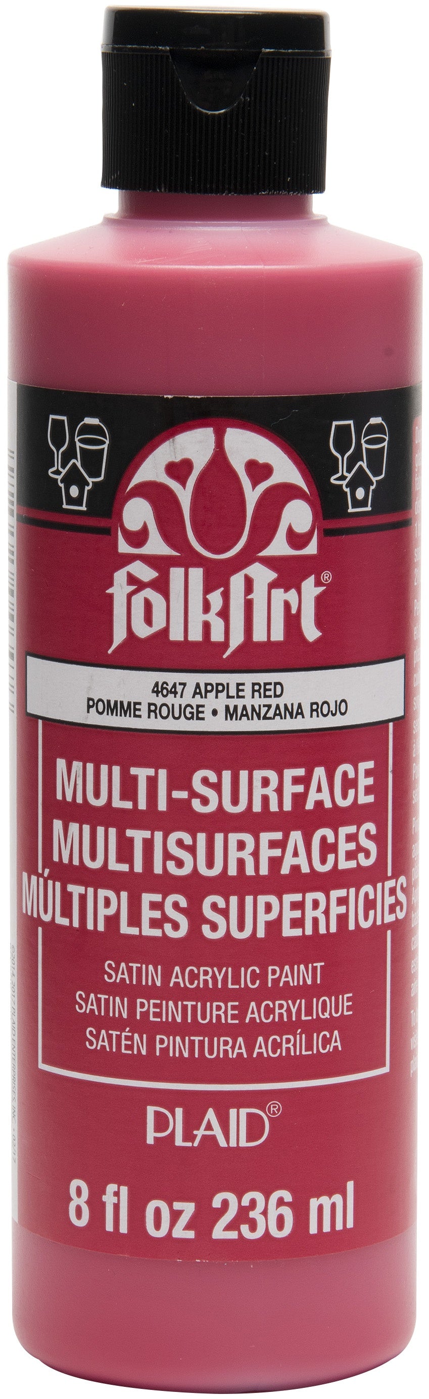 FolkArt Multi-Surface Paint 8oz Apple Red